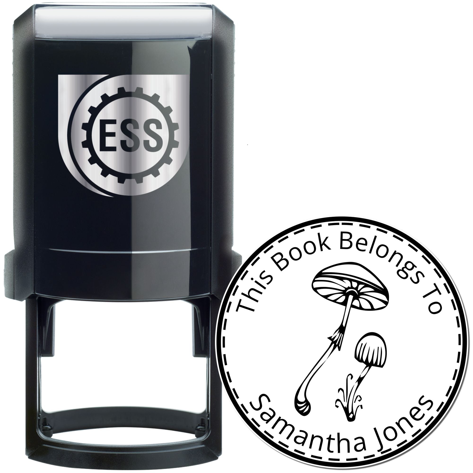 Glimmering Gilled Mushroom Self-Inking Customized Book Library Stamp
