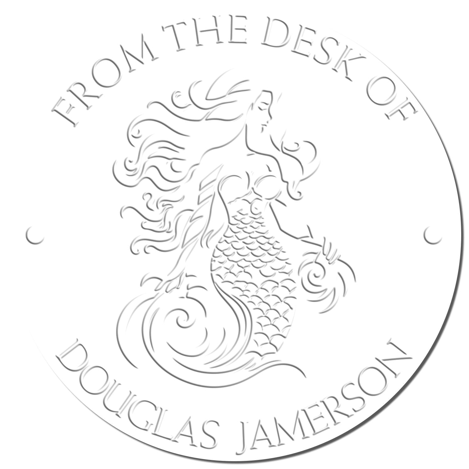 Nerissa Pearlshine Mythical Mermaid Hybrid Customized Book Label Embossing Seal - Engineer Seal Stamps