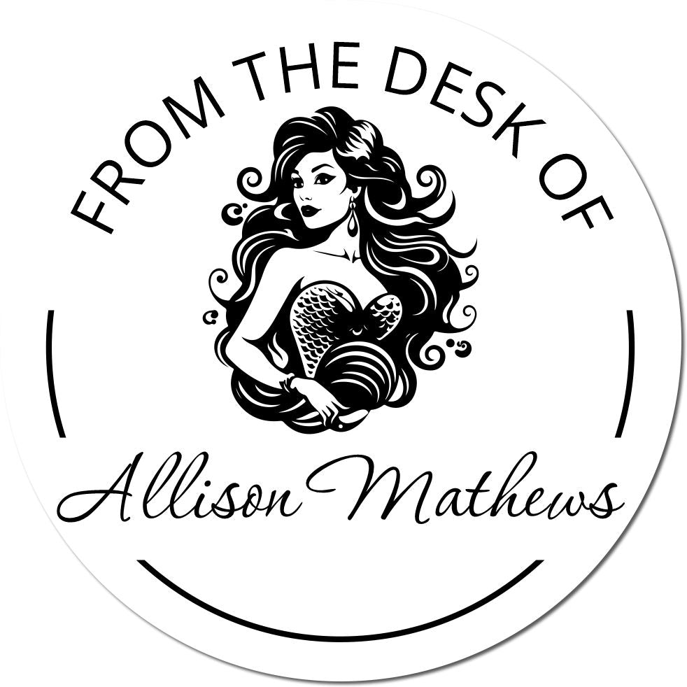 Slim Pre-Inked Lorelei Tidemist Mythical Mermaid Bookplate Design Stamp