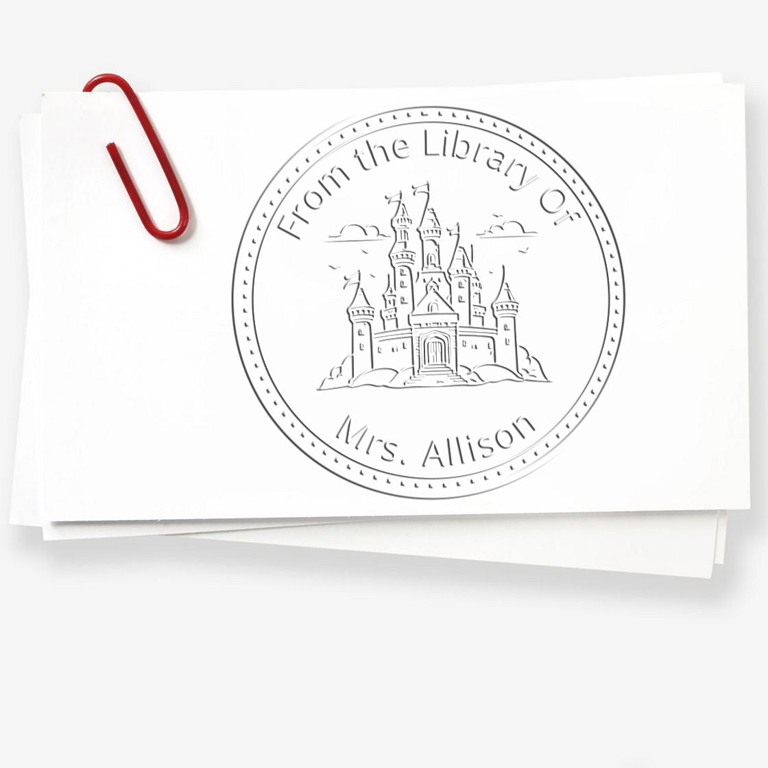 Dragonstone Keep Castle Handheld Personalized Library Name Embosser