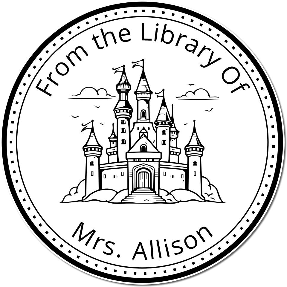 Slim Pre-Inked Dragonstone Keep Castle Library Name Stamp