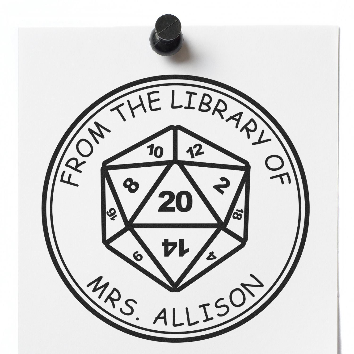 Sword of Eternal Light Gamer Pre-Inked Personalizable Name For Library Stamp