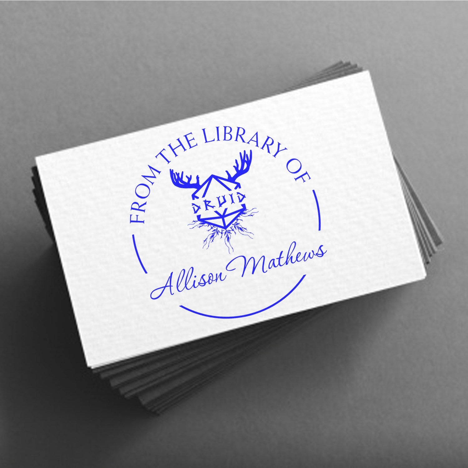 Slim Pre-Inked Helm of Telepathy Gamer Book Library Stamp