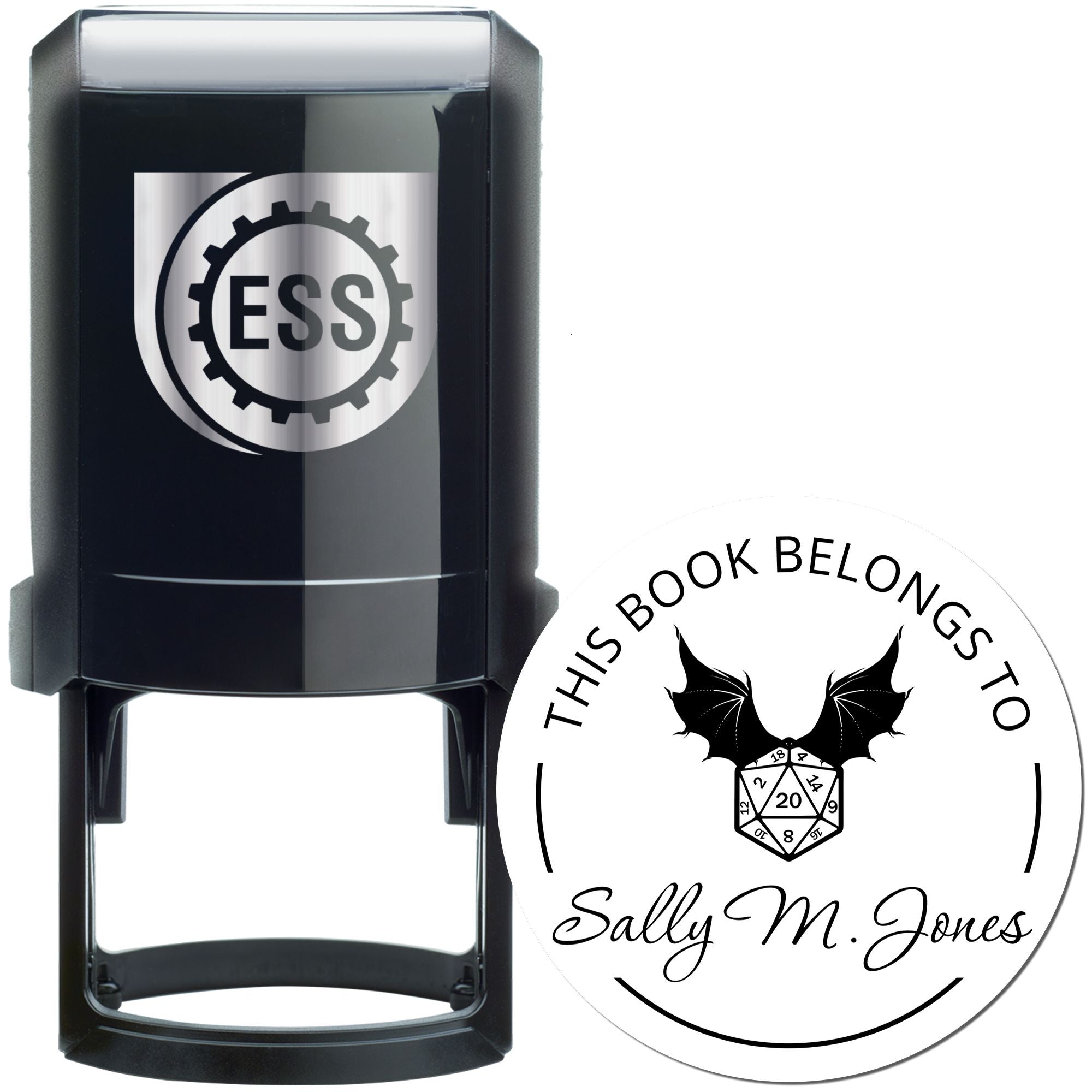 Gem of Seeing Gamer Self-Inking Custom-Made Book Return Stamp - Engineer Seal Stamps