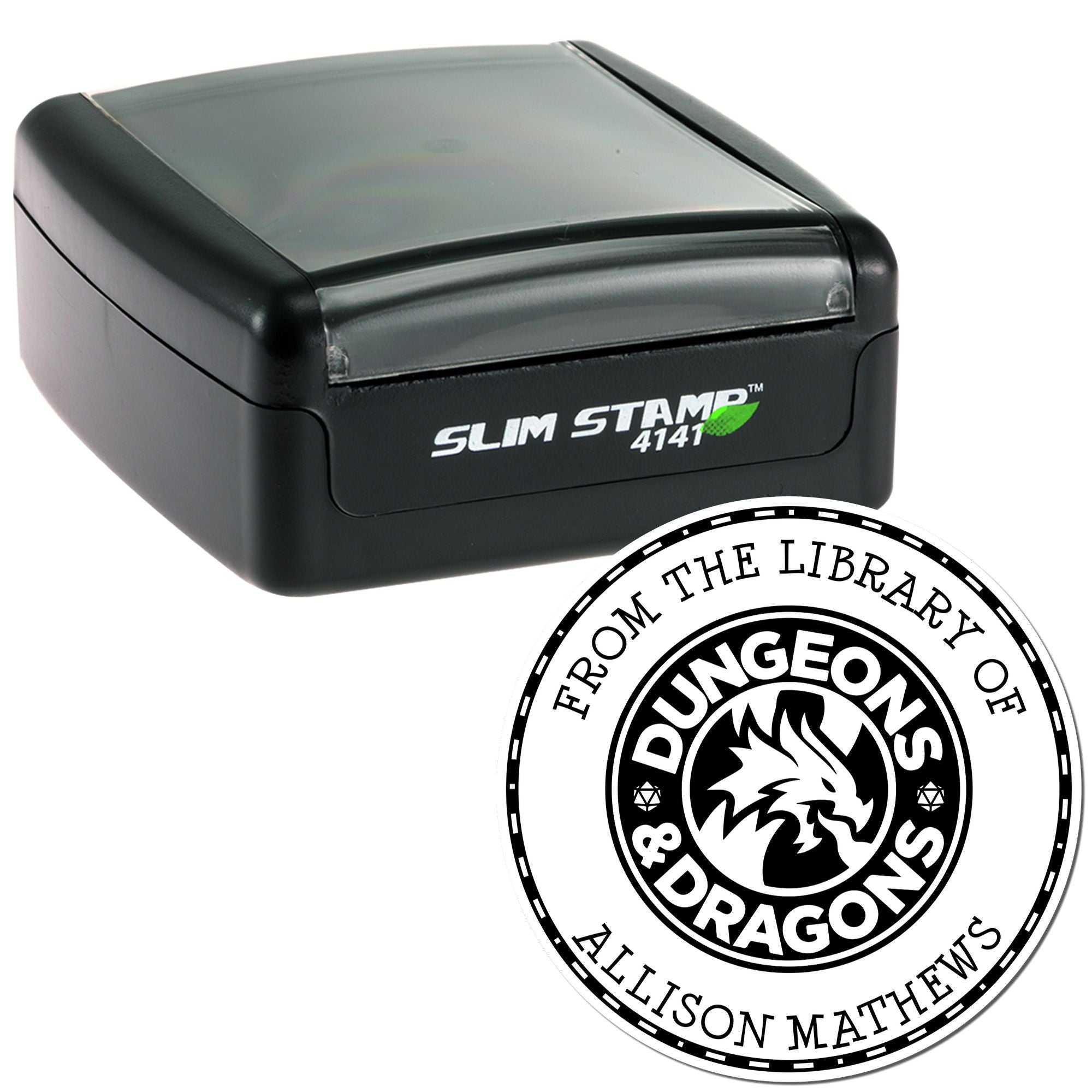 Slim Pre-Inked Horn of Valhalla Gamer Belongs To The Library Of Stamp