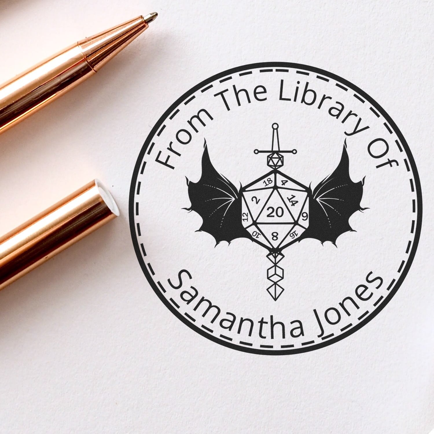 Lantern of Revealing Gamer Pre-Inked Customizable Ex Libris Library Stamp - Engineer Seal Stamps
