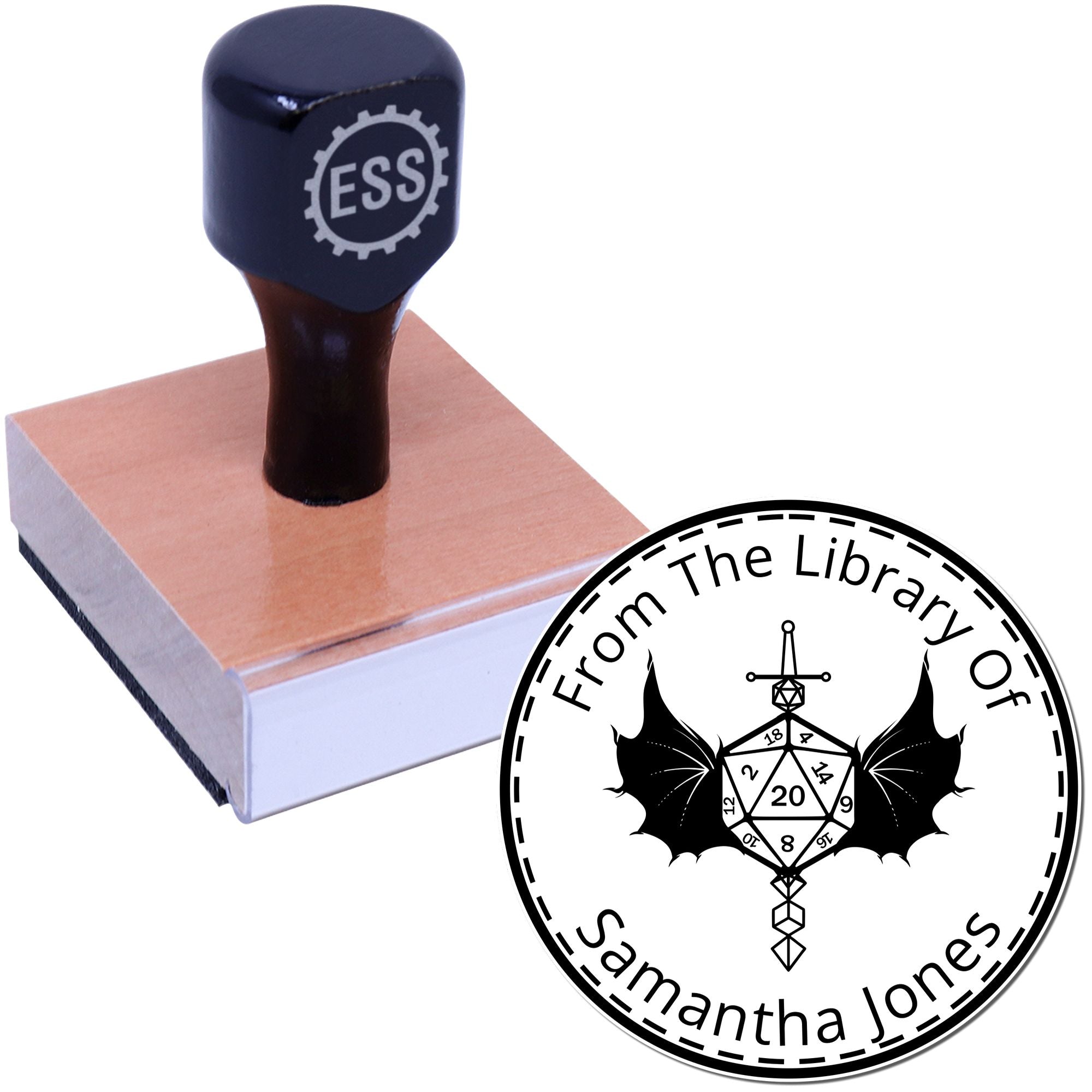 Wood Handle Lantern of Revealing Gamer Personalized Bookplate Label Stamp