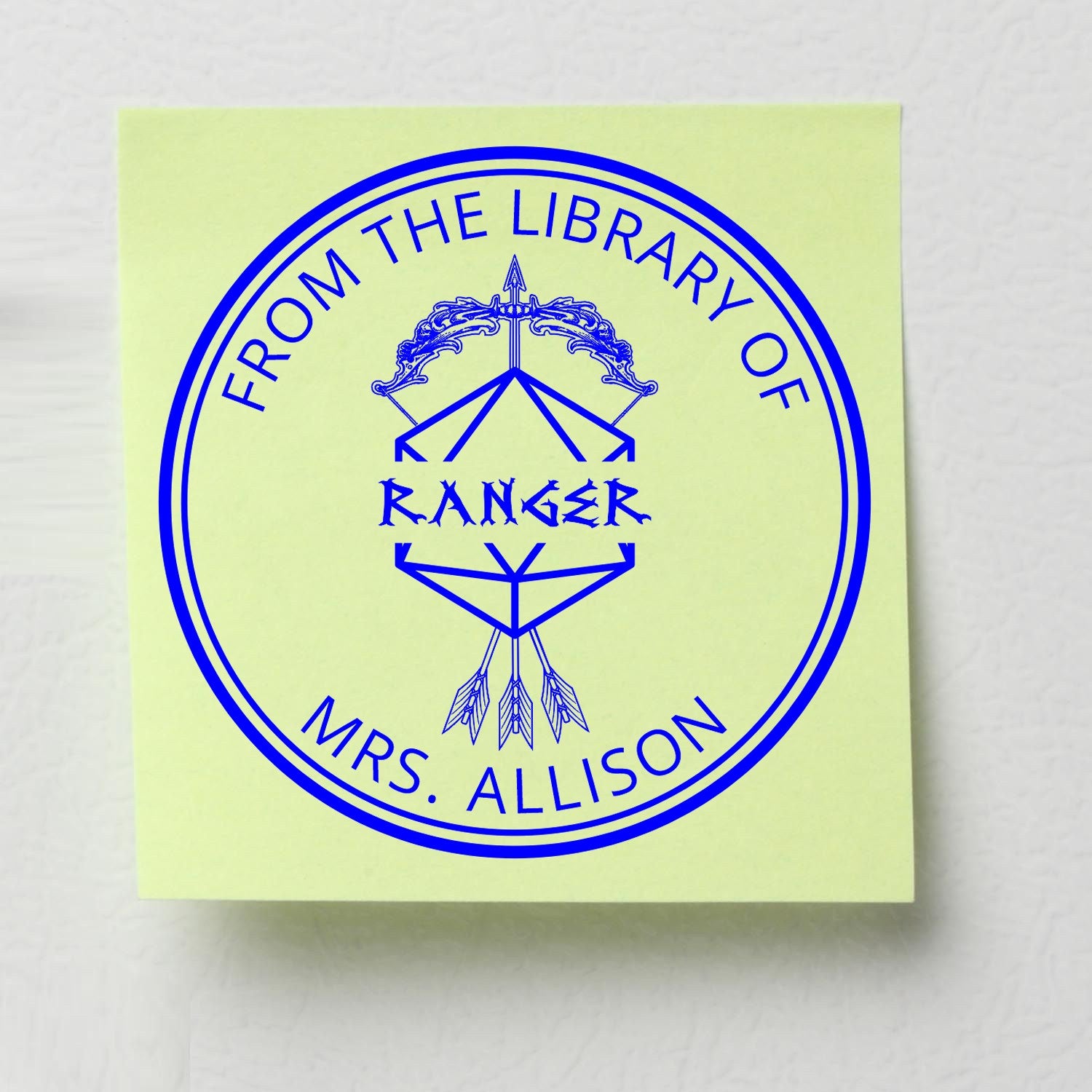 Wings of Flying Gamer Pre-Inked Customizable Book Label Stamp