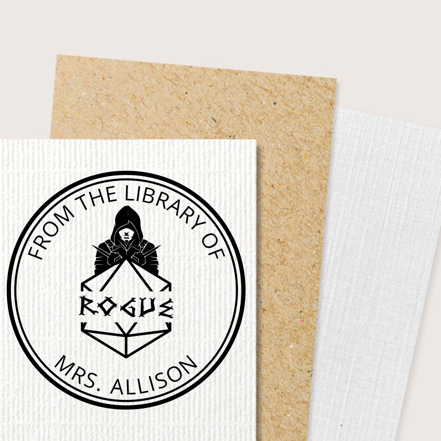 Figurine of Wondrous Power Gamer Self-Inking Custom-Made Book Identification Stamp - Engineer Seal Stamps