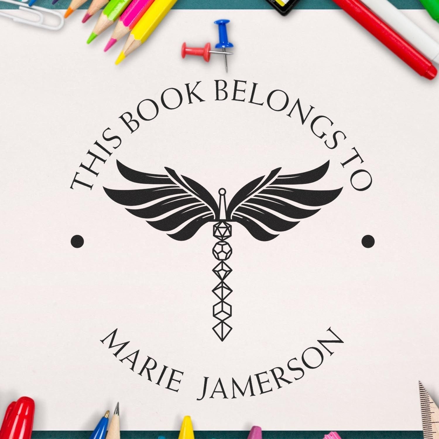 Manual of Bodily Health Gamer Pre-Inked Customizable Book Signature Stamp