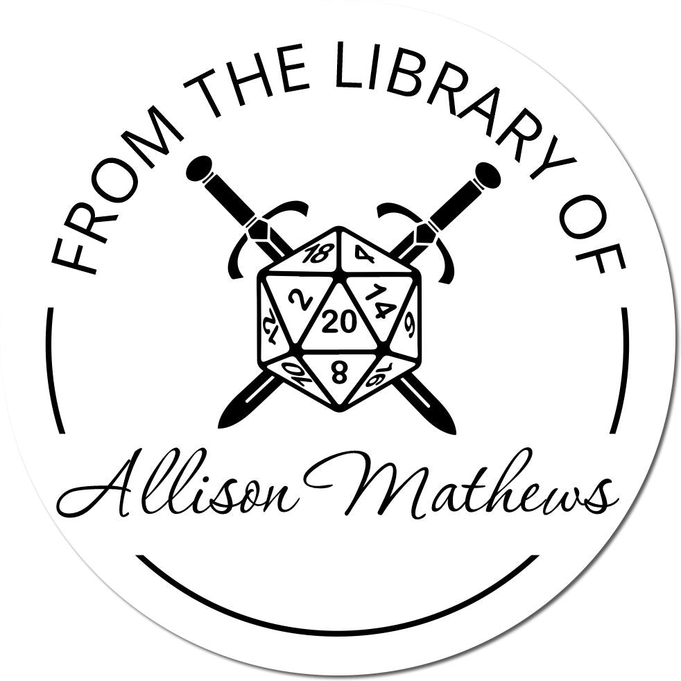 Slim Pre-Inked Oathbow Gamer Custom Bookplate Stamp