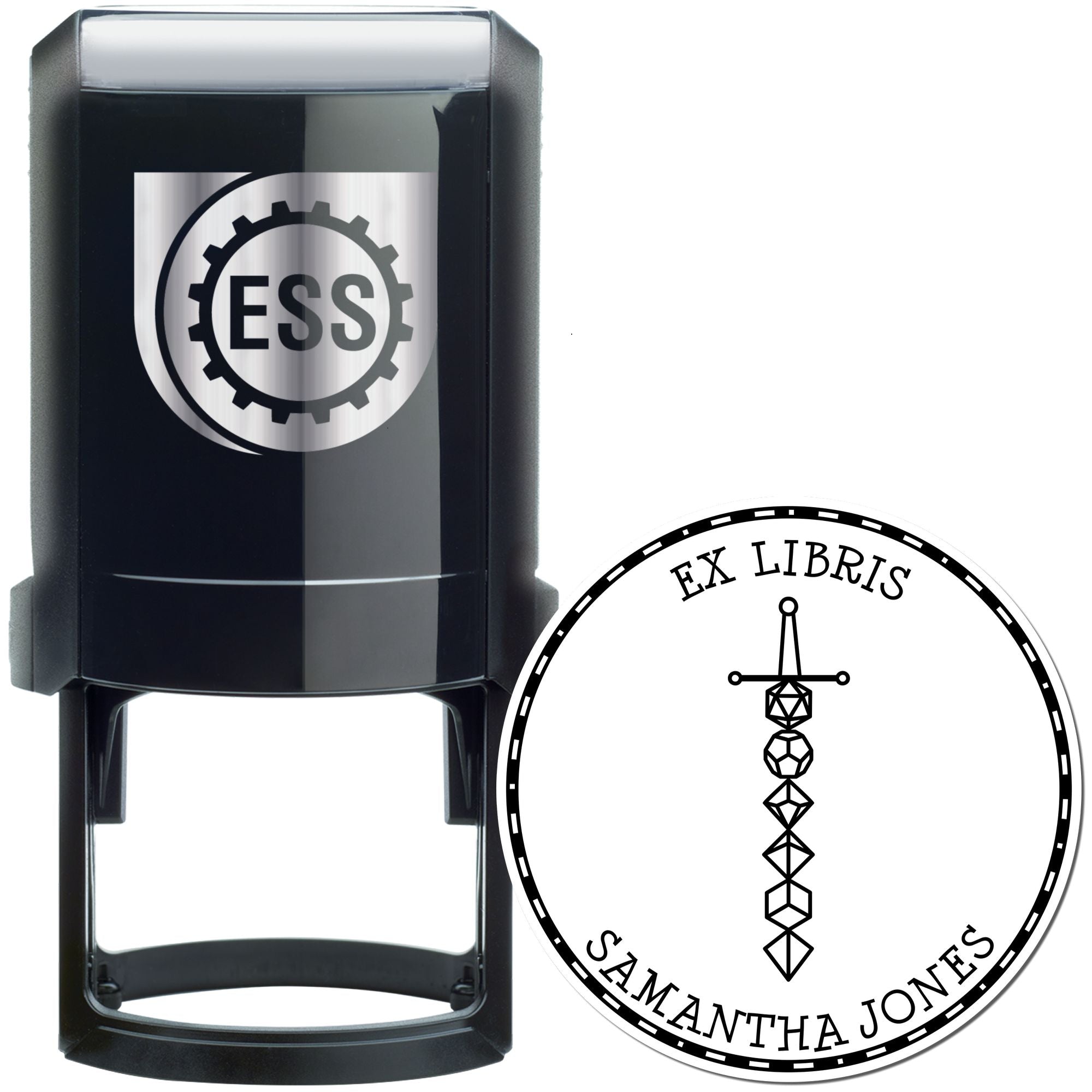 Potion of Giant Strength Gamer Self-Inking Custom-Made Library Name Stamp