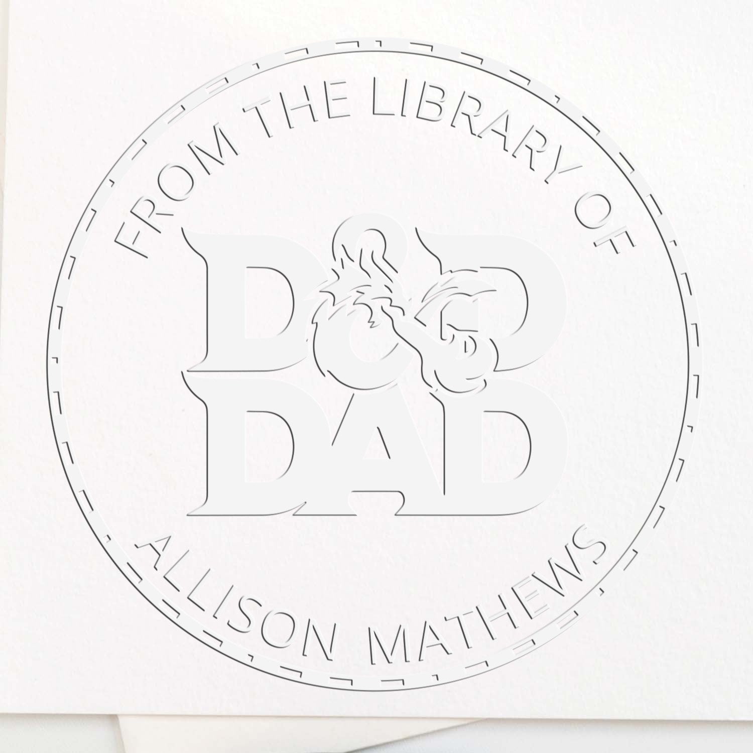 Quill of Scribing Gamer Hybrid Customized Bookplate Sticker Embosser - Engineer Seal Stamps