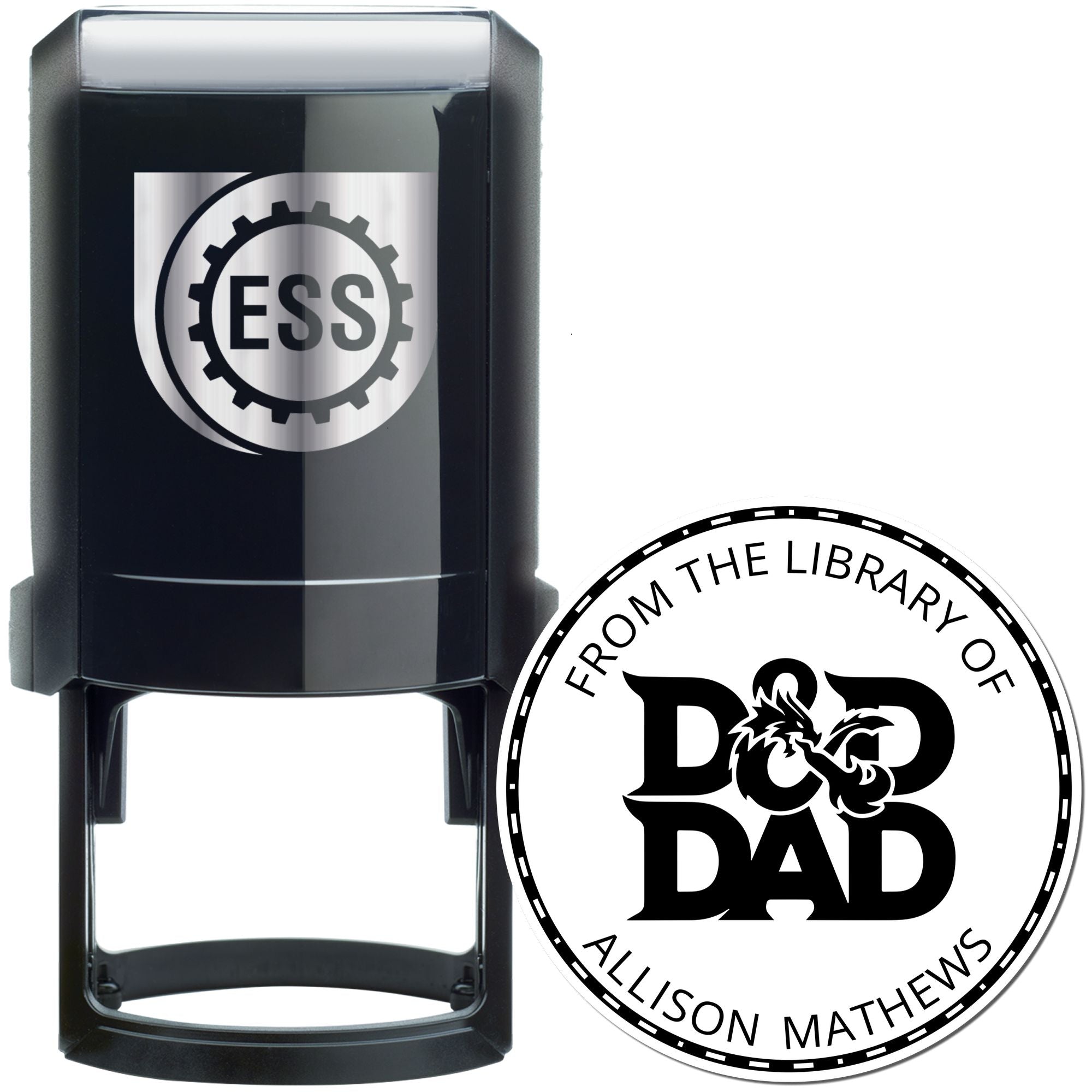 Quill of Scribing Gamer Self-Inking Custom-Made Library Ownership Stamp - Engineer Seal Stamps