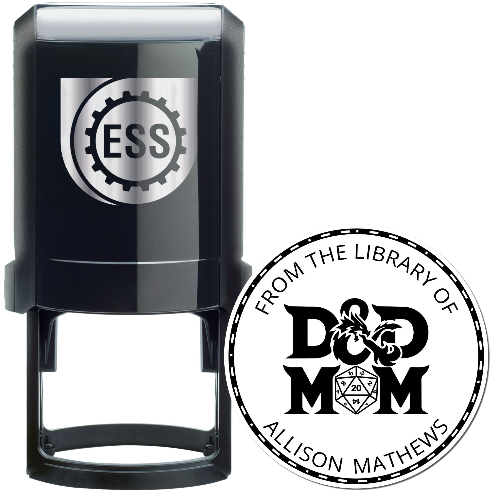 Rod of Security Gamer Self-Inking Custom-Made Library Return Stamp