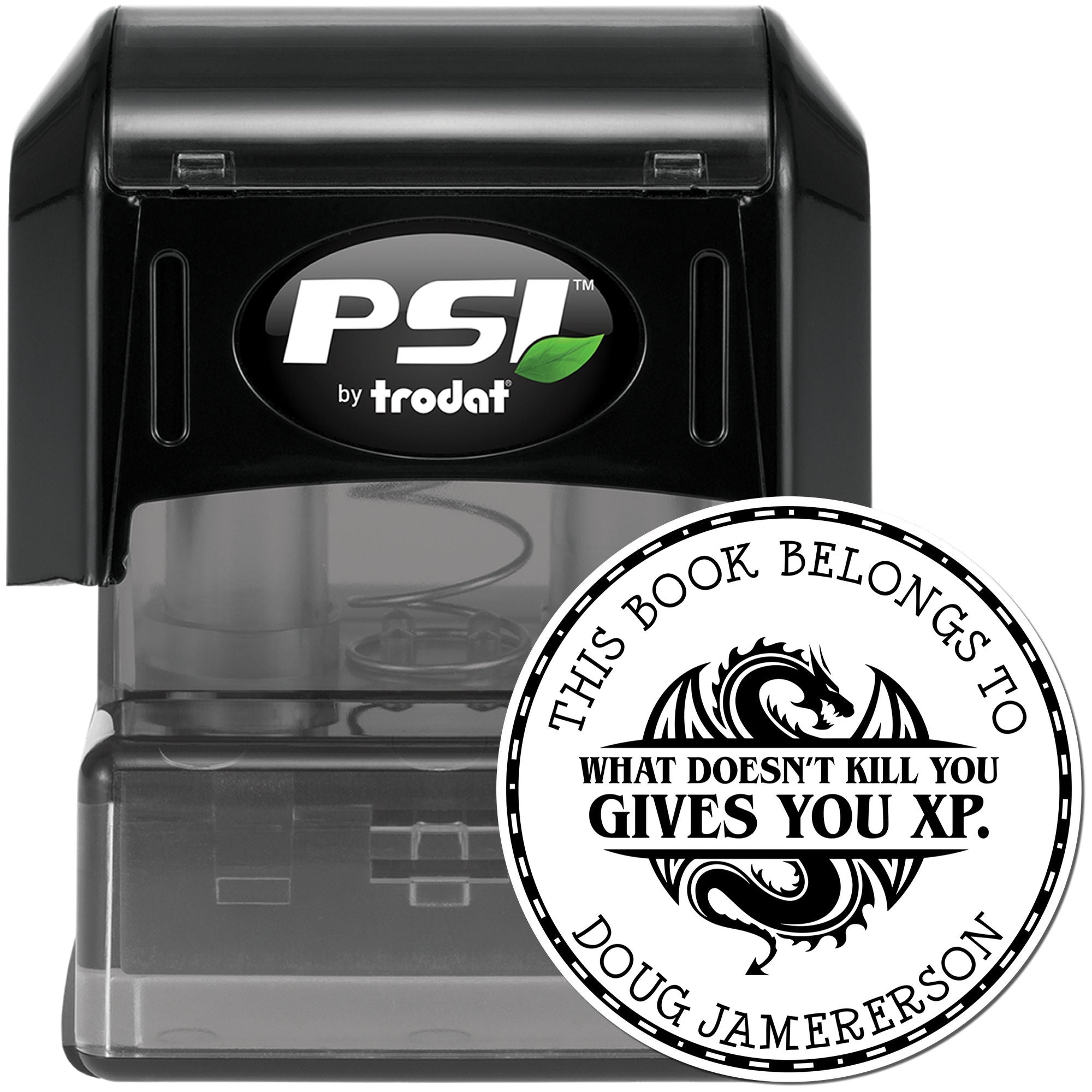 Cloak of the Bat Game Player Pre-Inked Customizable Bookplate Printing Stamp