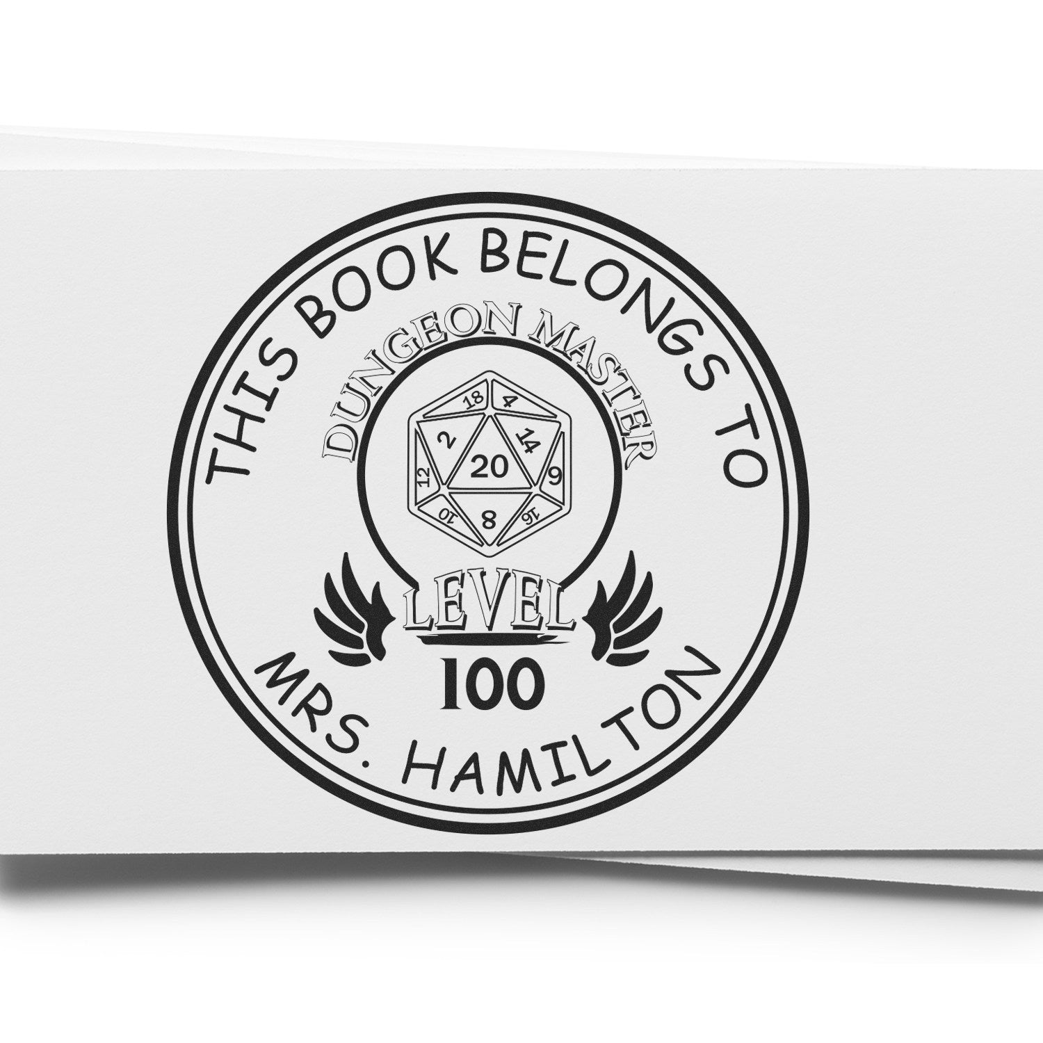 Elixir of Health Game Player Pre-Inked Customizable Library Name Stamp - Engineer Seal Stamps