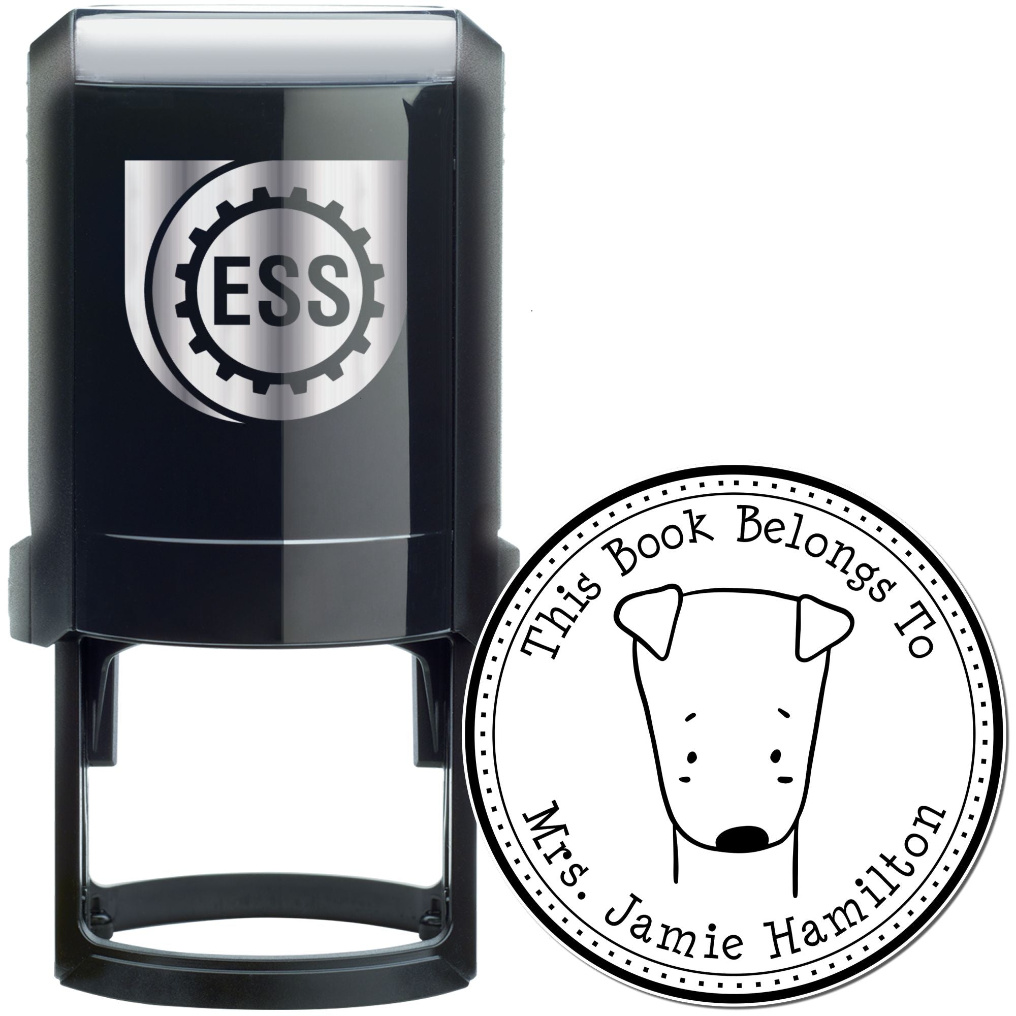 SizzleSniff Cartoon Animal Self-Inking Personalizable Library Stamp