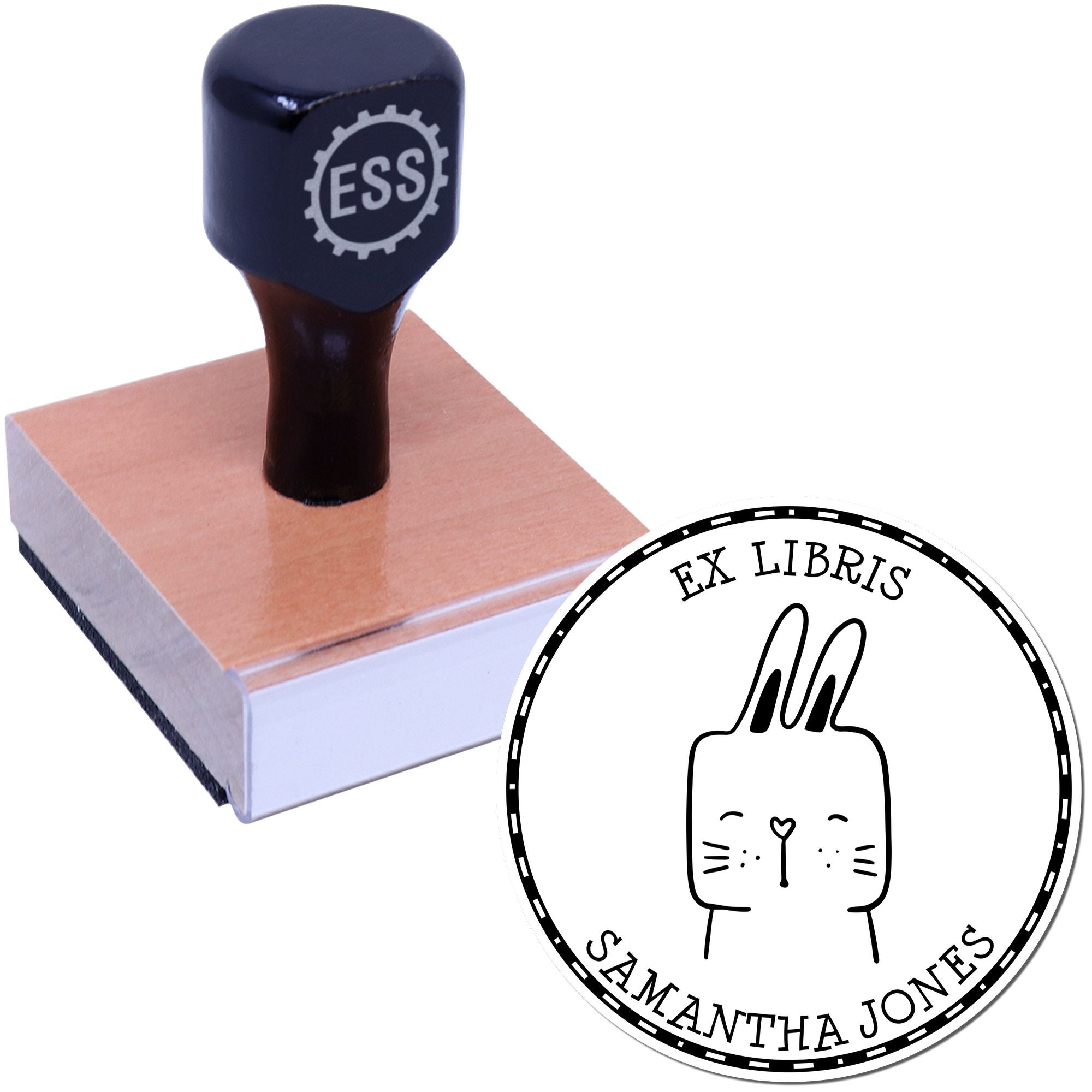 Wood Handle SquirmSquiggle Cartoon Animal Customized Book Branding Stamp