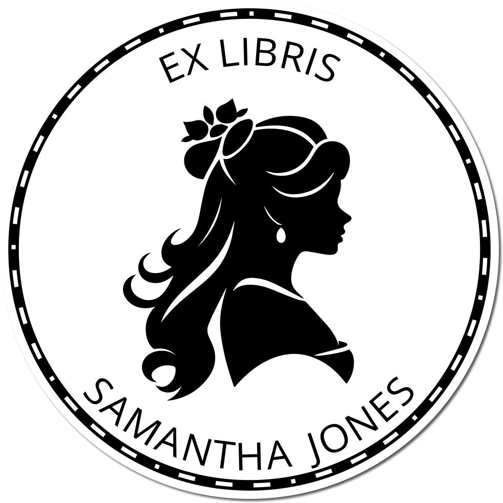 Slim Pre-Inked Princess Amelia Custom Book Design Stamp