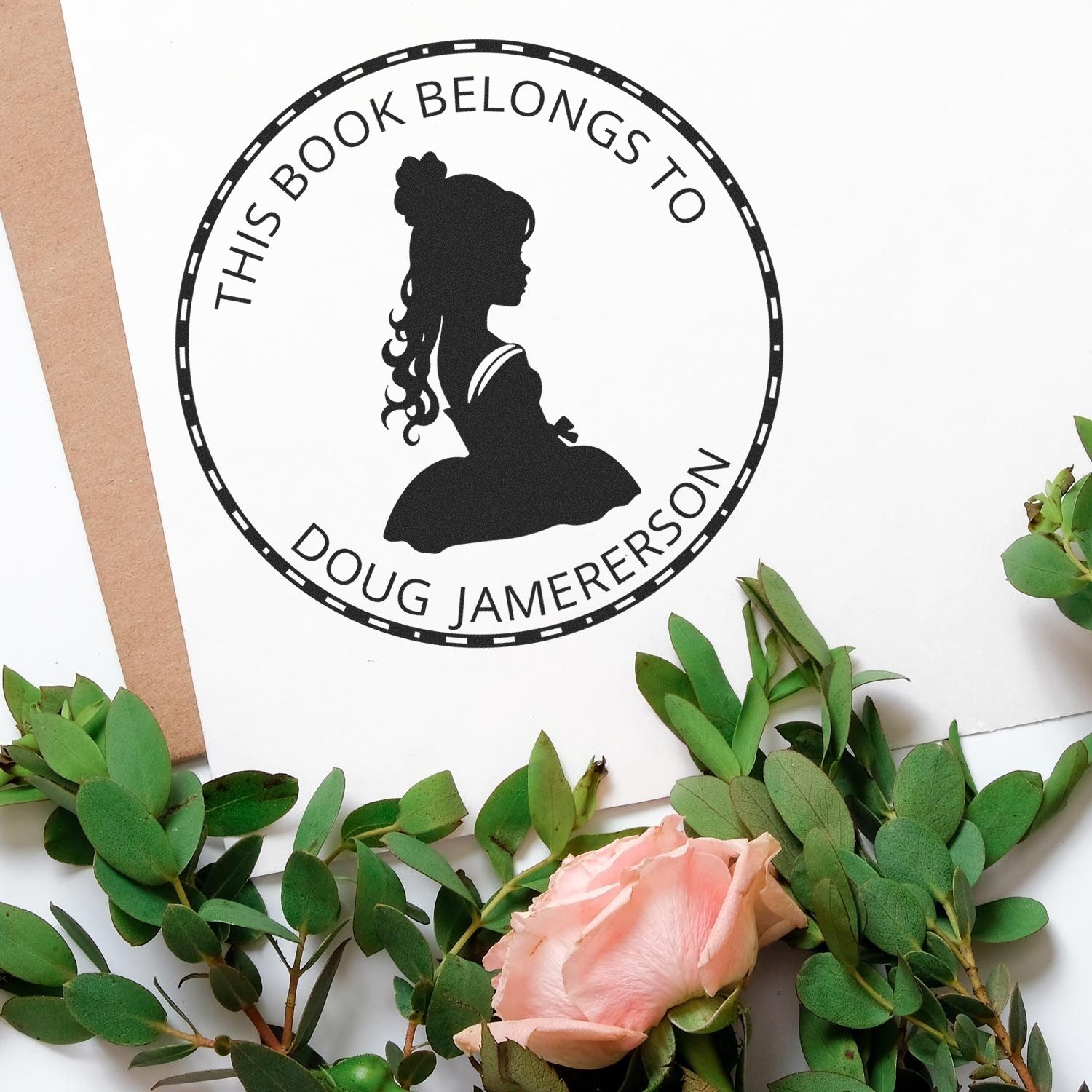 Princess Diana Self-Inking Personalizable Bookplate Label Stamp