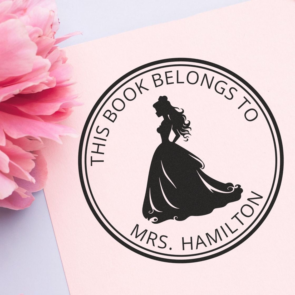 Princess Elizabeth Self-Inking Personalizable Bookplate Template Stamp