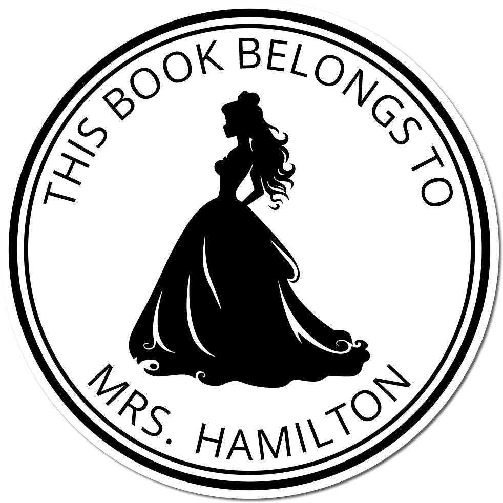 Princess Elizabeth Self-Inking Personalizable Bookplate Template Stamp