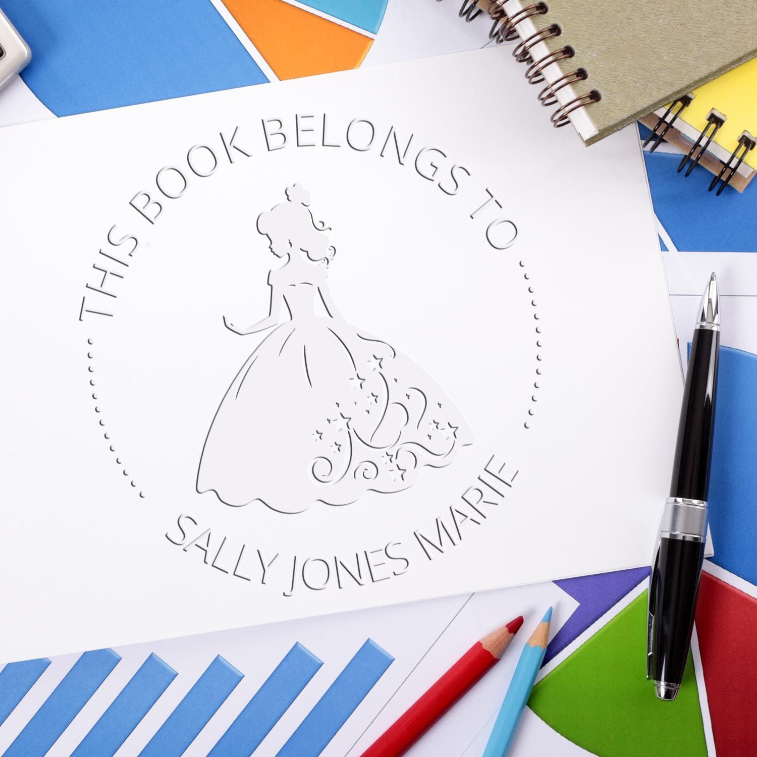 Princess Estelle Hybrid Customized Book Library Name Embosser - Engineer Seal Stamps