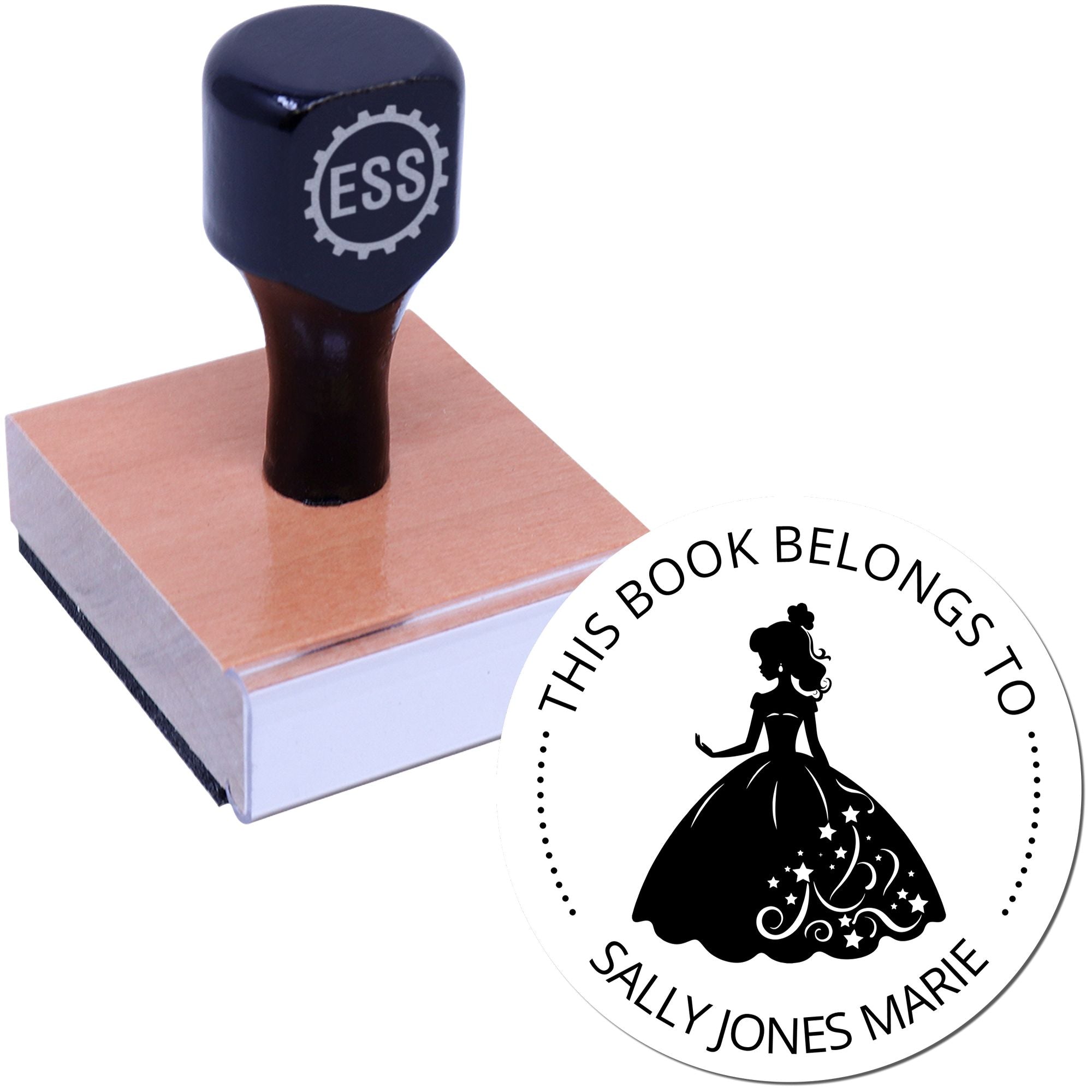 Wood Handle Princess Estelle Customized Book Library Stamp