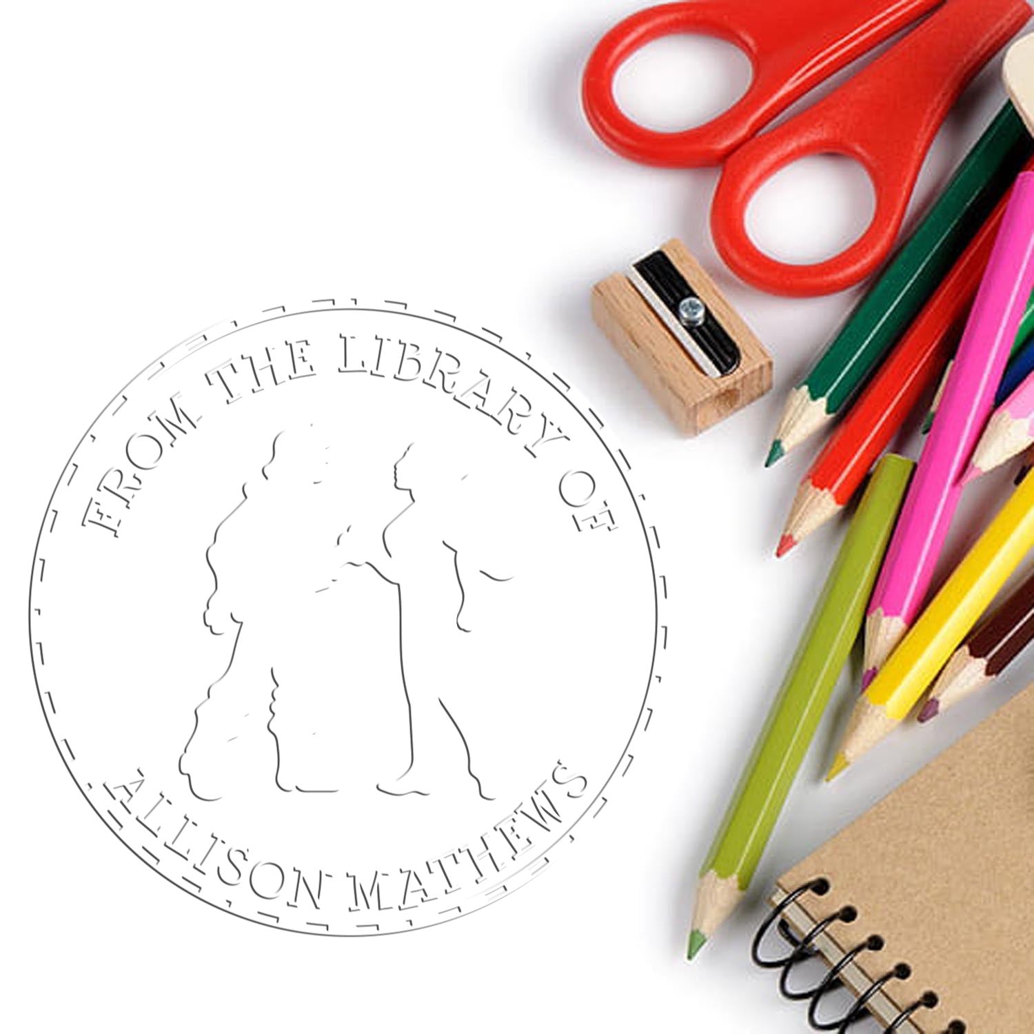 Princess Katarina Desk Personalizable Book Monogram Seal - Engineer Seal Stamps