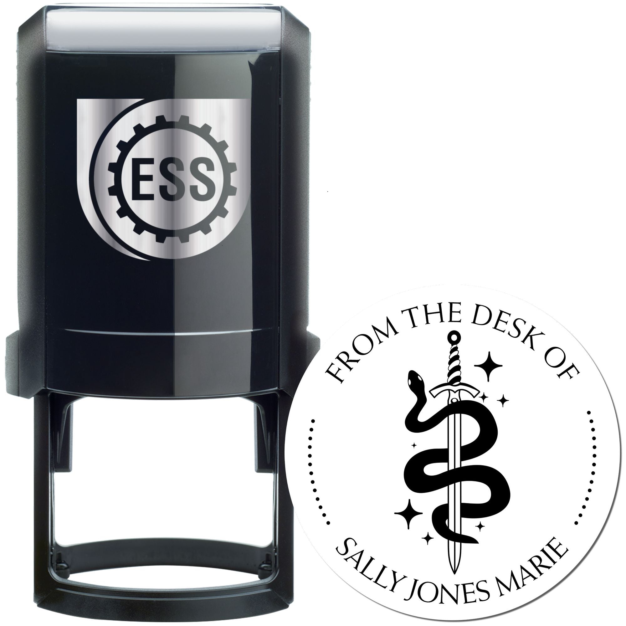 Eclipse Edge Mythical Swords Self-Inking Personalizable Library Bookplate Stamp