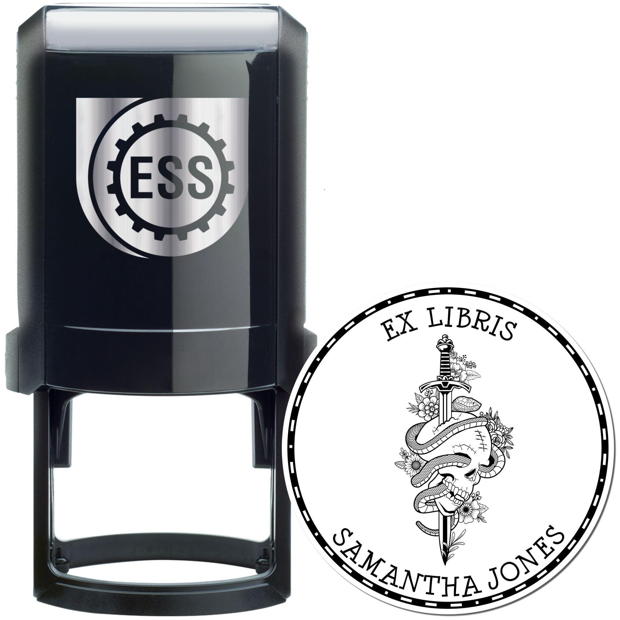 Celestial Fury Mythical Swords Self-Inking Personalizable Name For Library Stamp