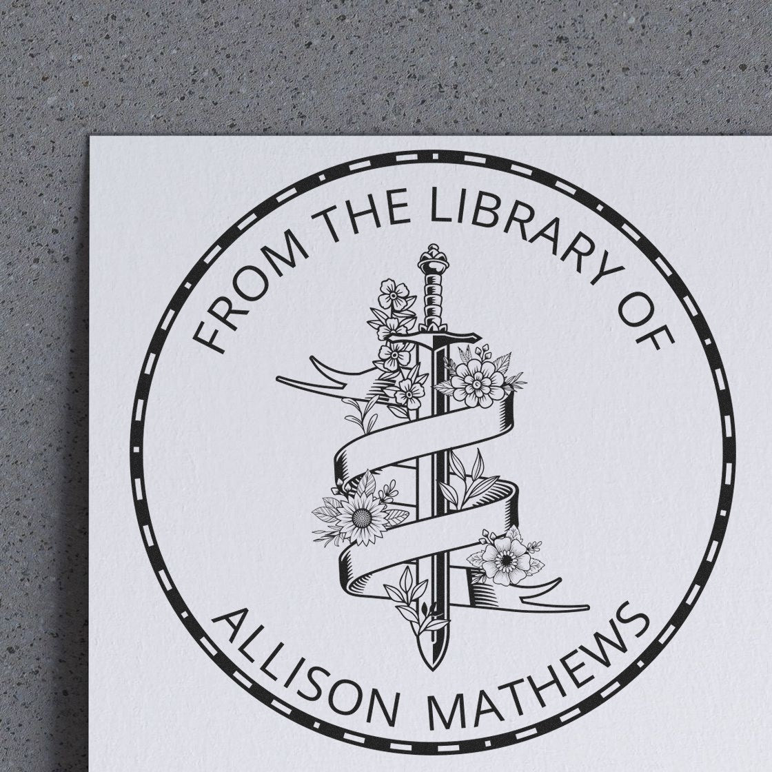 Inferno's Whisper Mythical Swords Pre-Inked From The Private Library Of Stamp