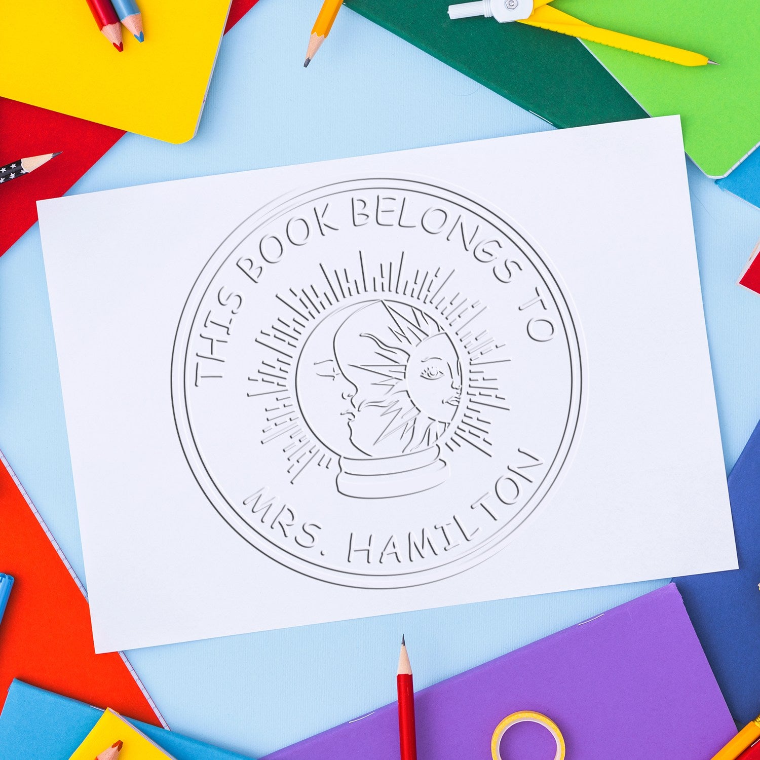 Elysian Dream Mystic Desk Personalizable Book Identification Embosser - Engineer Seal Stamps