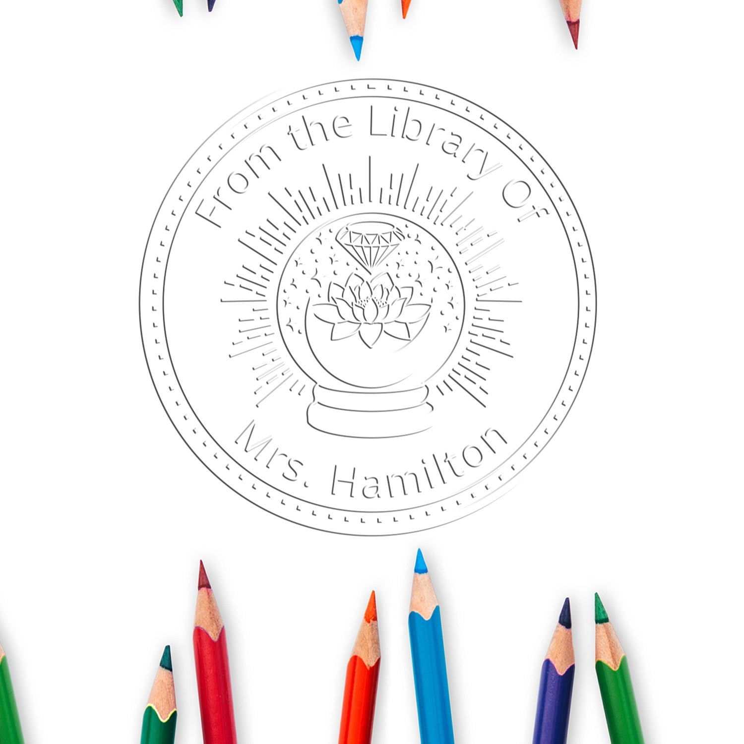 Nocturne's Embrace Mystic Desk Personalizable Book Identification Seal - Engineer Seal Stamps