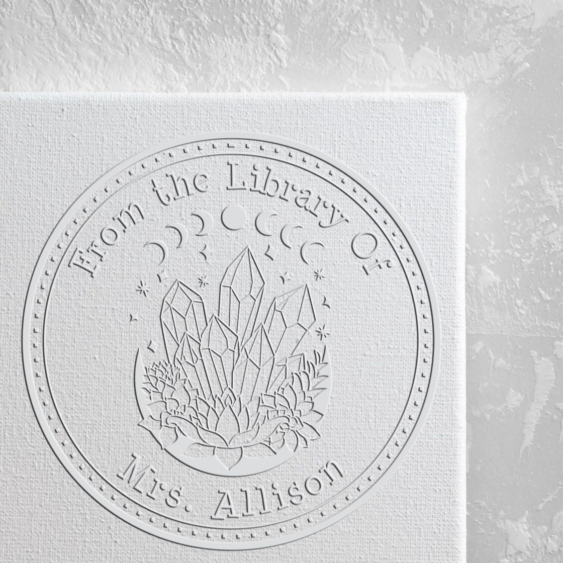 Celestine Reverie Mystic Handheld Customized Library Book Embossing Seal