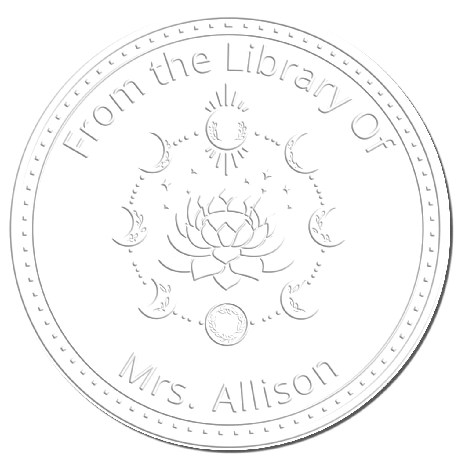 Nyx's Silhouette Mystic Desk Personalizable Bookplate Label Embossing Seal - Engineer Seal Stamps