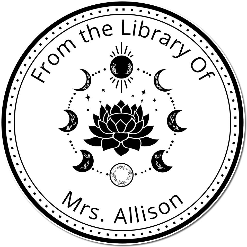 Slim Pre-Inked Nyx's Silhouette Mystic Personalized Ex Libris Design Stamp