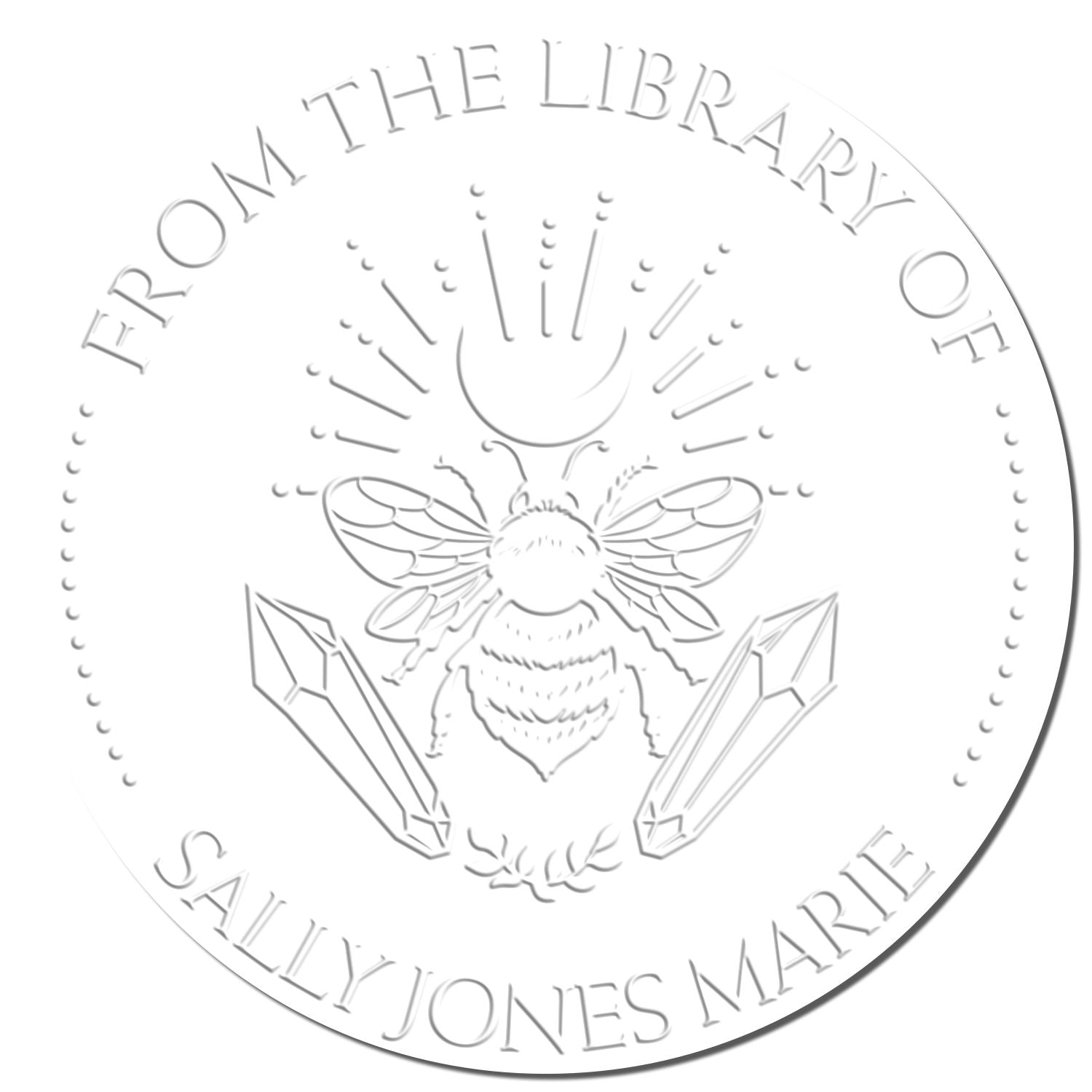 Mystara's Bloom Mystic Desk Personalizable Bookplate Sticker Embosser - Engineer Seal Stamps