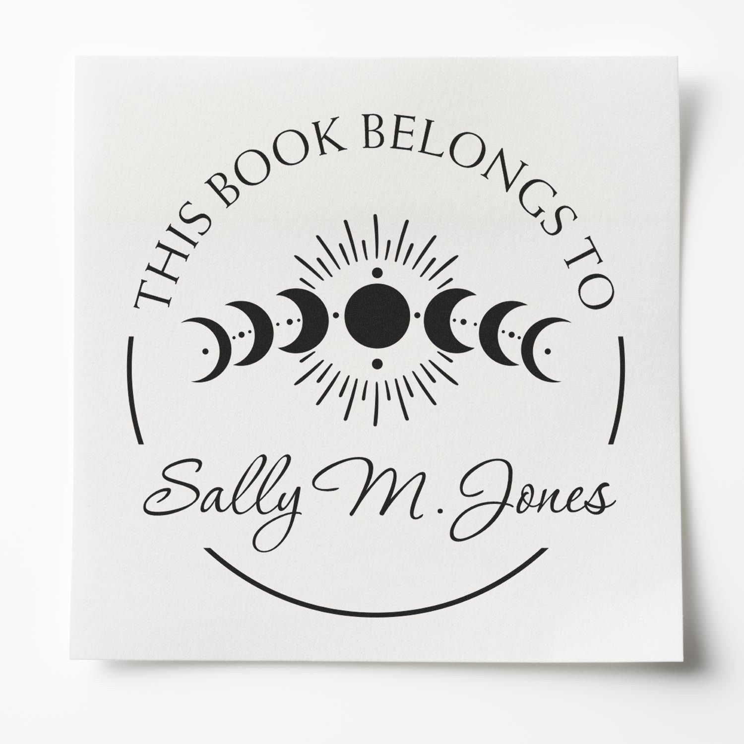 Slim Pre-Inked Obsidian Serenade Tarot Personalized Name For Library Stamp