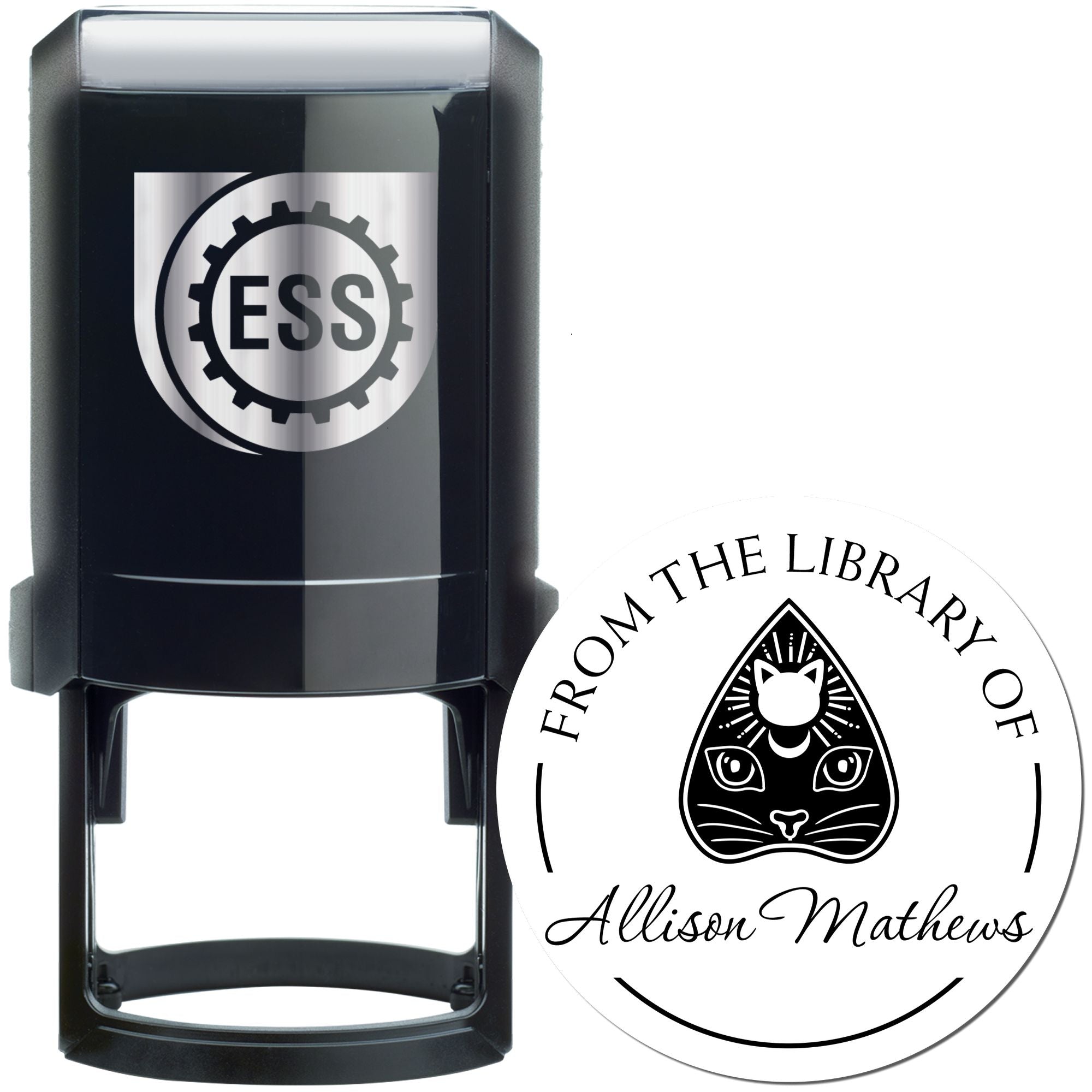 Tempestarii Veil Tarot Self-Inking Customizable Book Monogram Stamp