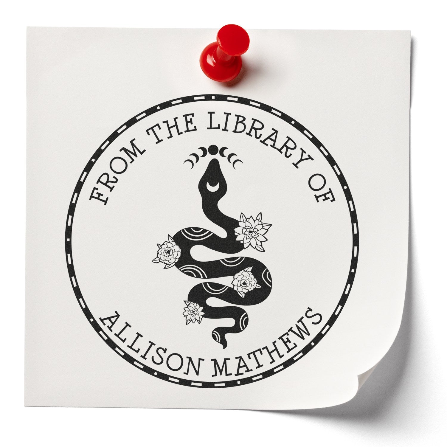 Nebula's Heart Tarot Self-Inking Customizable Book Logo Stamp