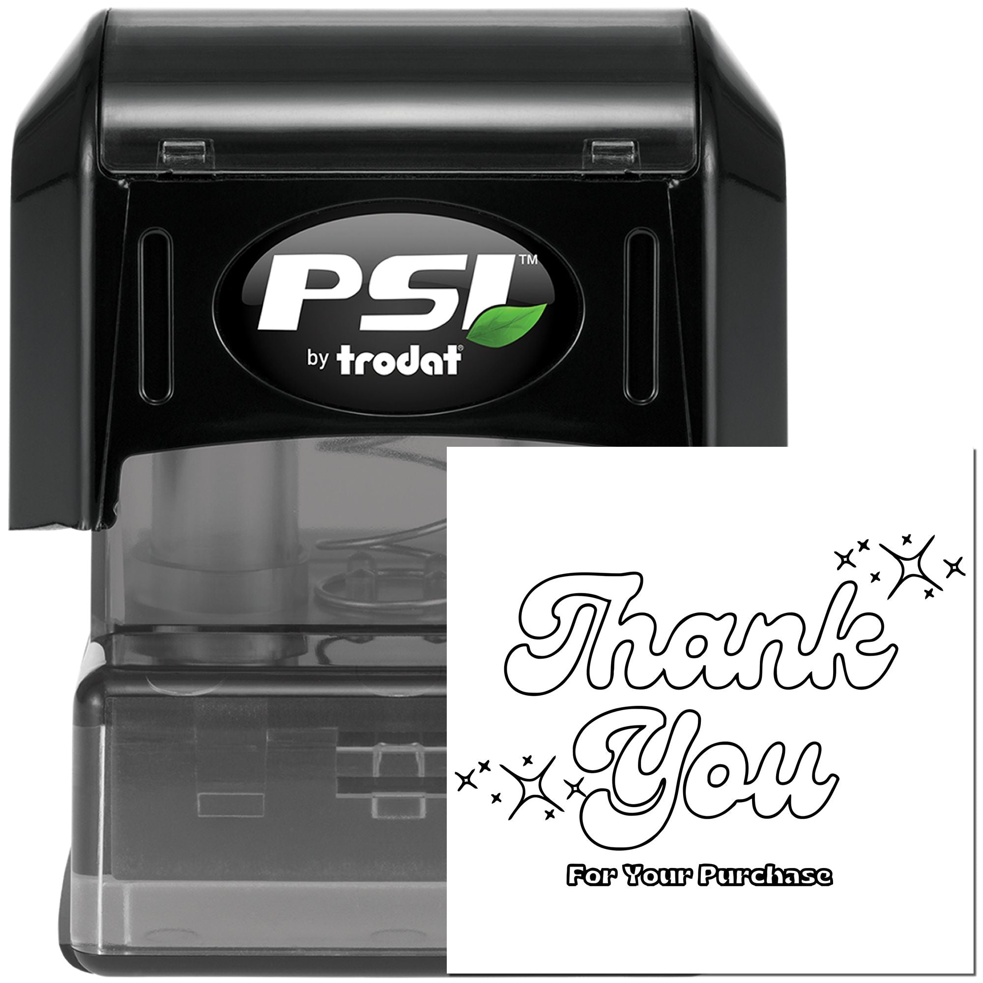 Pre-Inked Sparkling Thanks Personalized Thanks Stamp - Engineer Seal Stamps