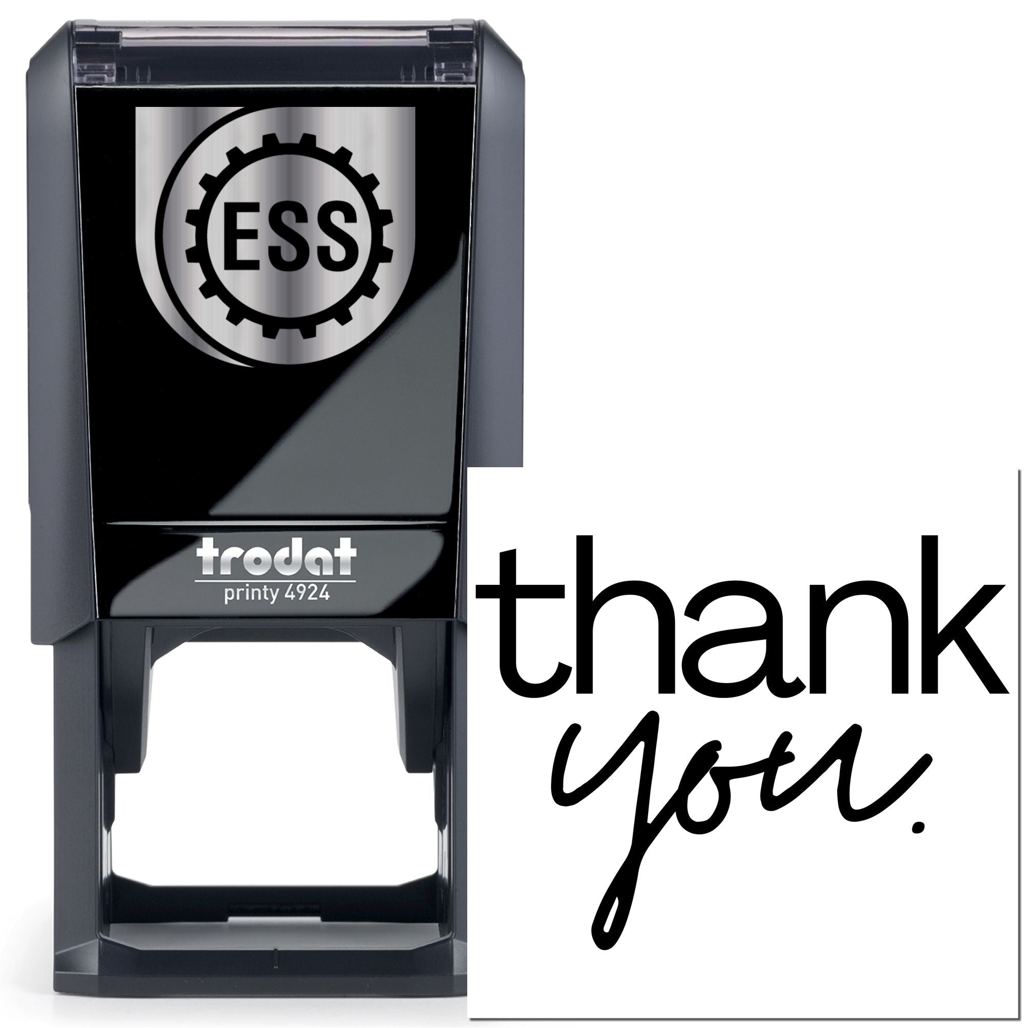 Minimalist Elegant Gratitude Self-Inking Custom Thank You Rubber Stamp - Engineer Seal Stamps