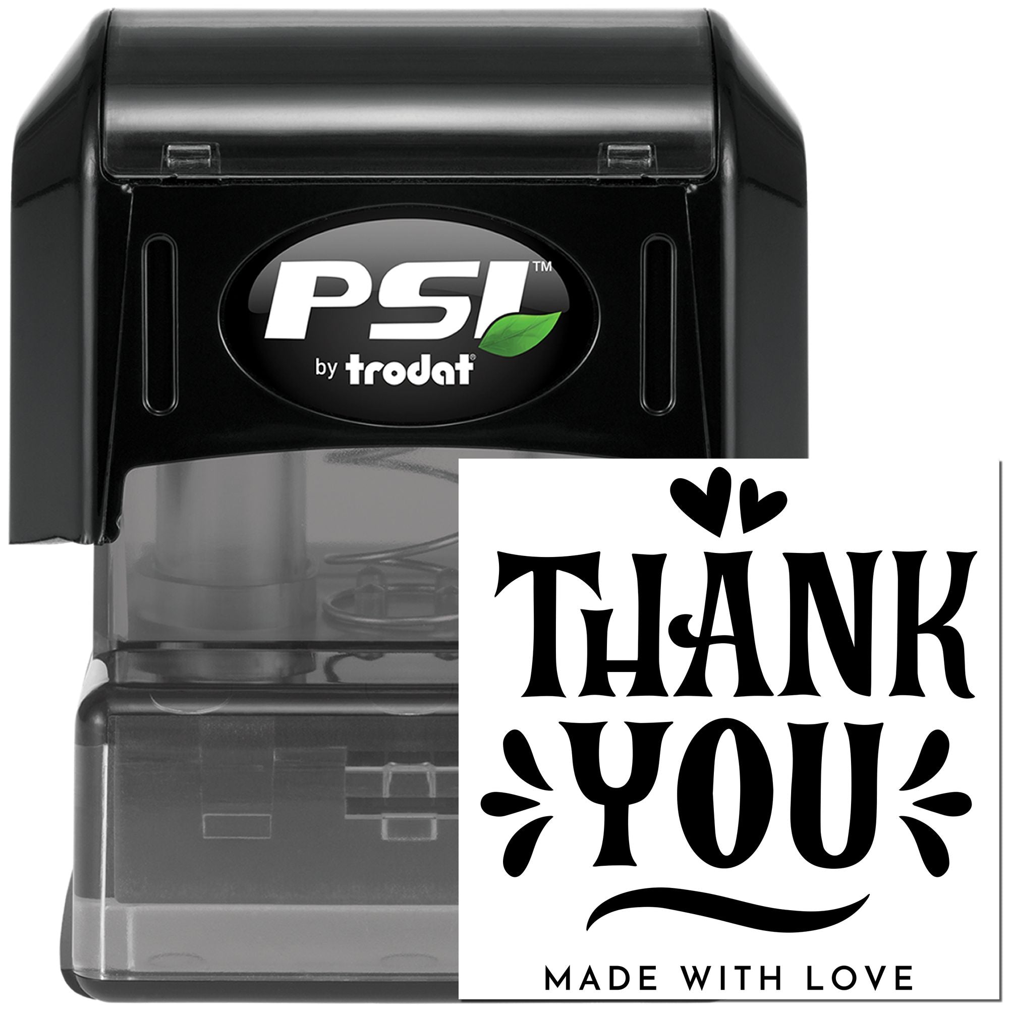Pre-Inked Whimsical Heartfelt Gratitude Personalized Thanks Rubber Stamp - Engineer Seal Stamps