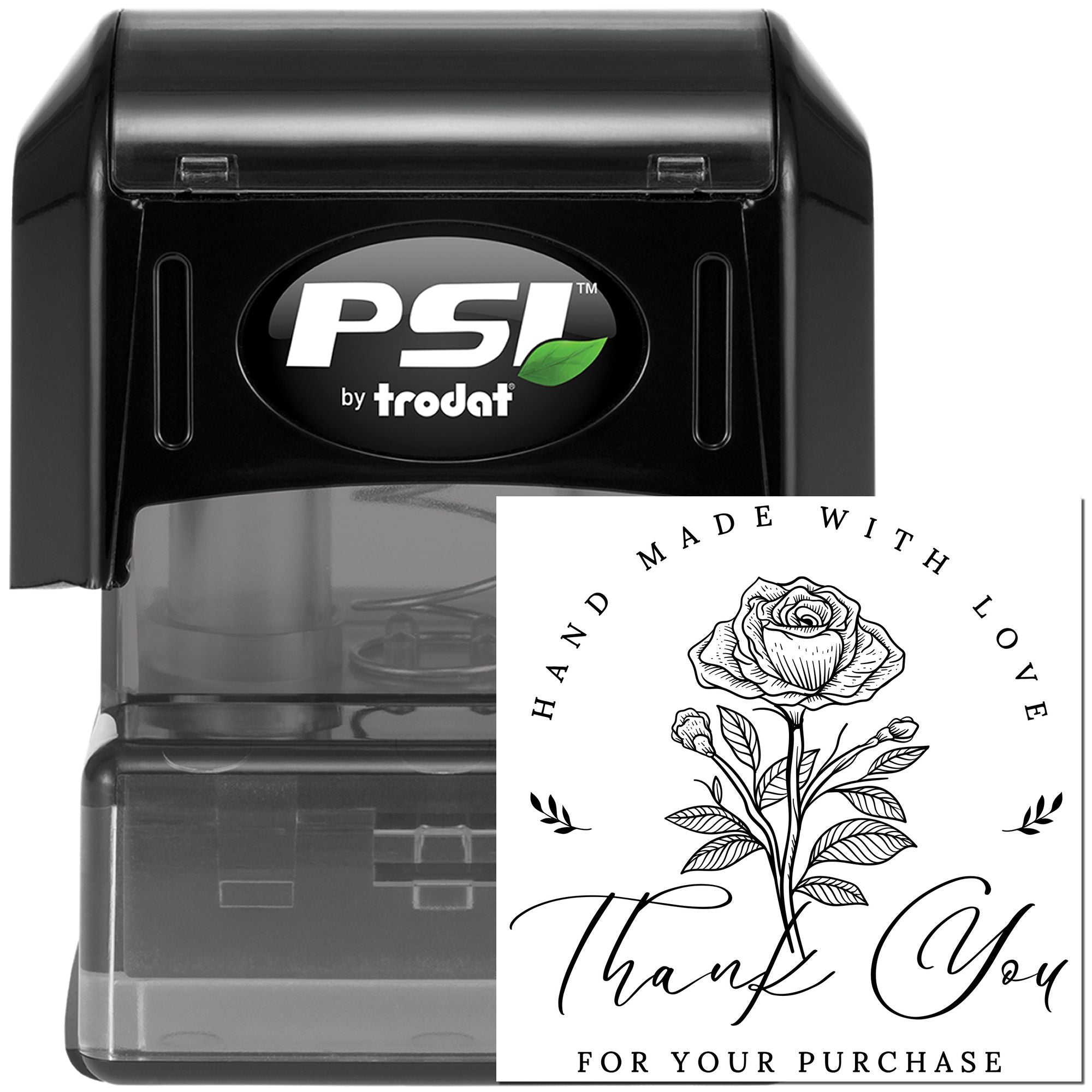 Pre-Inked Handmade Rose Gratitude Personalized Thank You Stamper - Engineer Seal Stamps