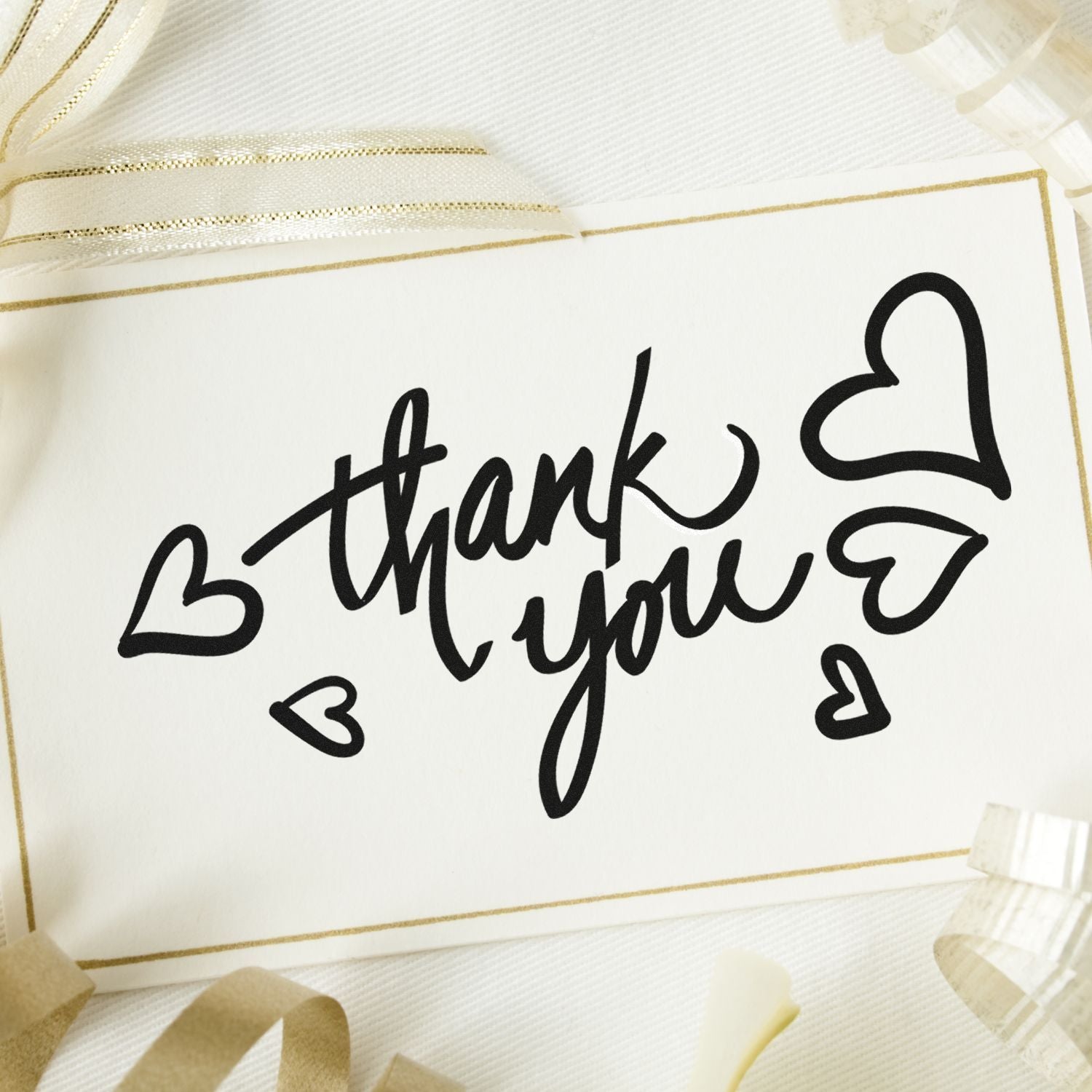 Hearts of Gratitude Self-Inking Custom Thanks Rubber Stamp - Engineer Seal Stamps