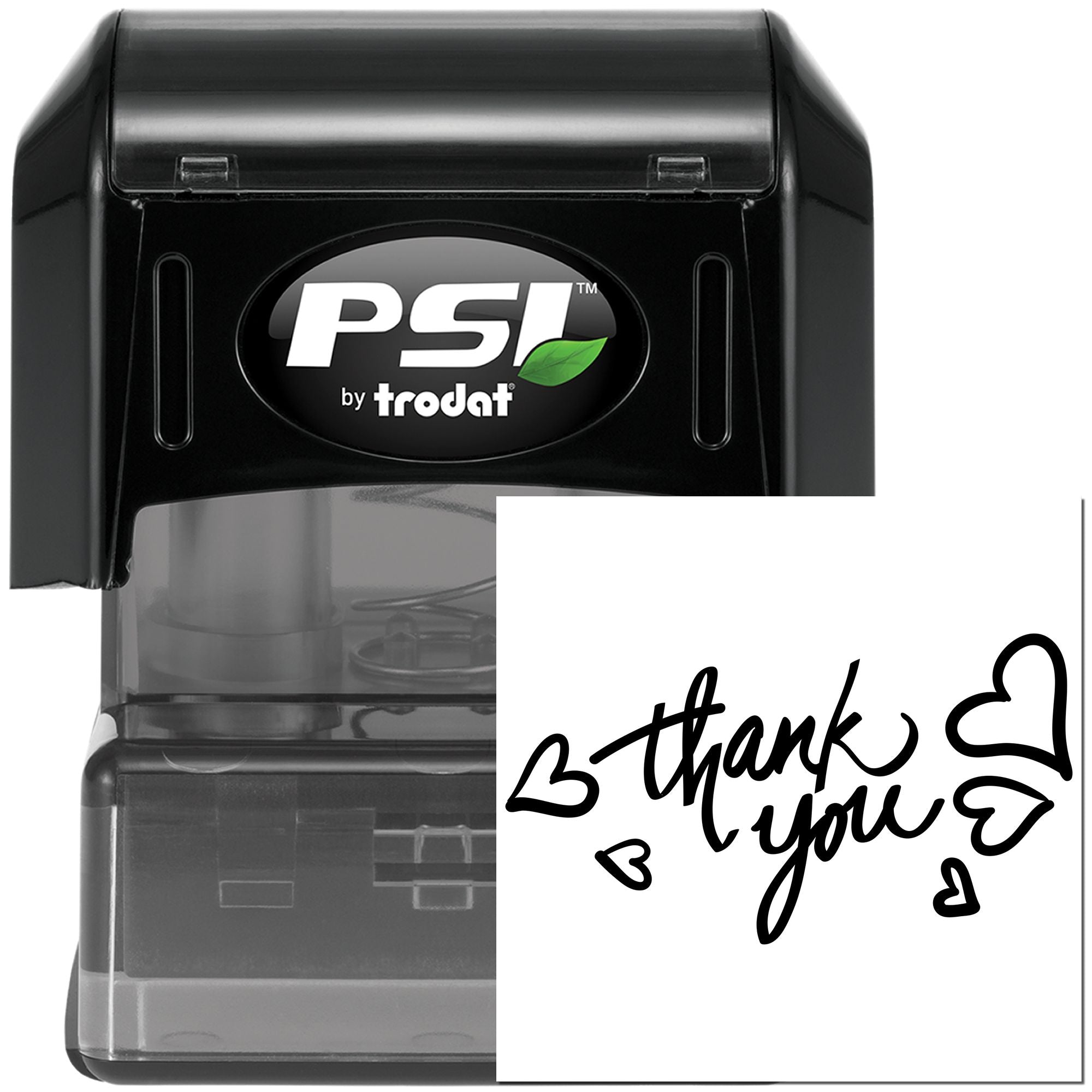 Pre-Inked Hearts of Gratitude Personalized Thank You Stamper - Engineer Seal Stamps