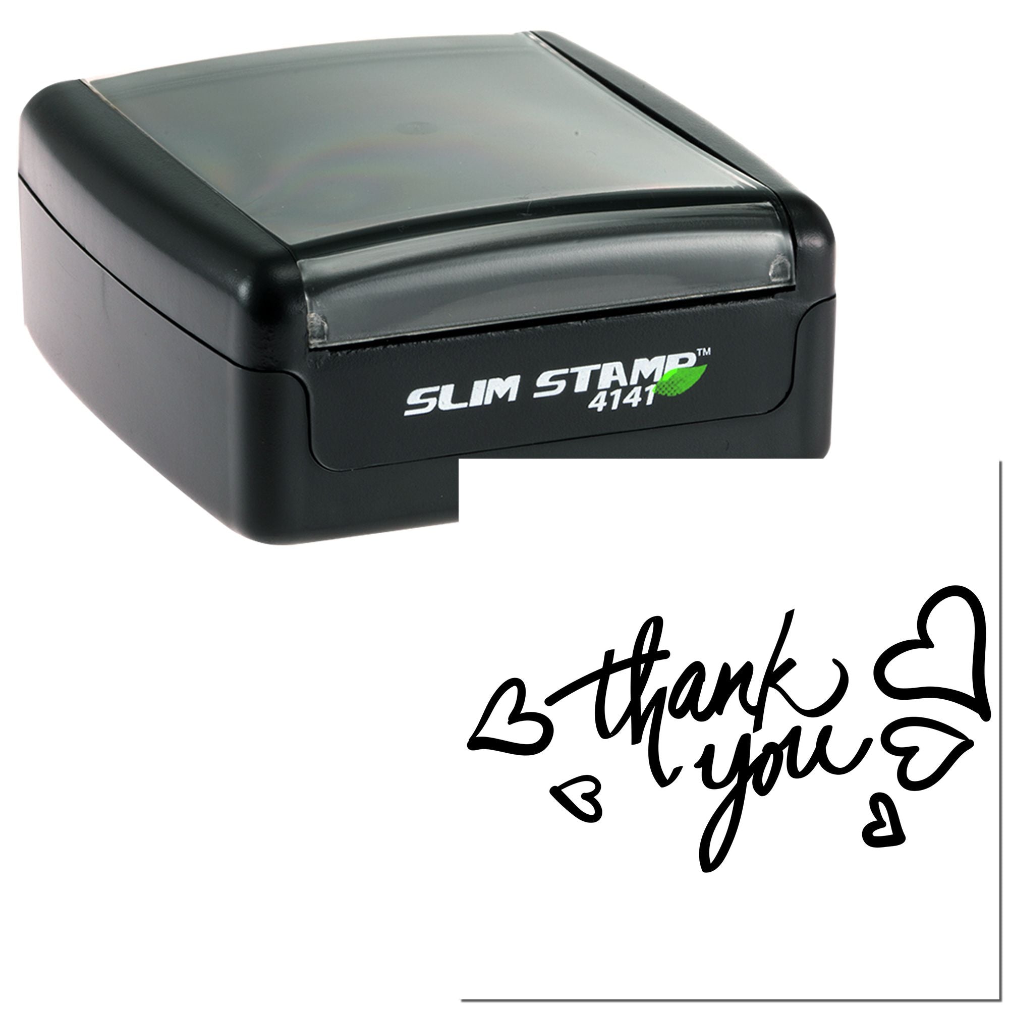 Portable Pre-Inked Hearts of Gratitude Personalized Thank You Stamper - Engineer Seal Stamps