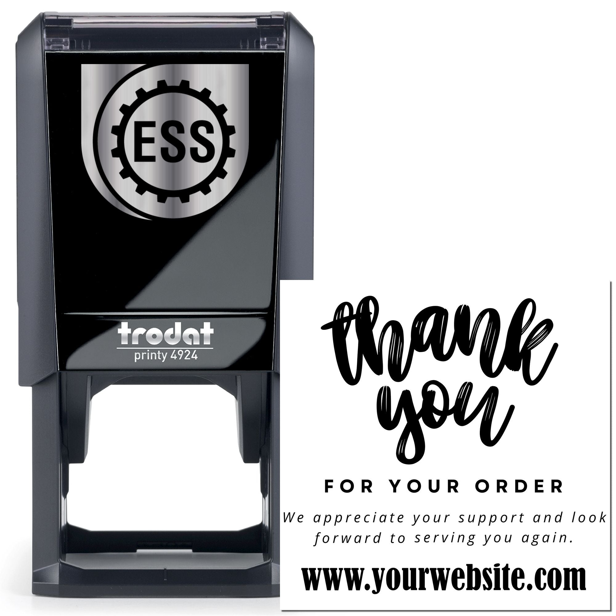 Bold Thanks Delight Self-Inking Customized Thank You Rubber Stamp - Engineer Seal Stamps